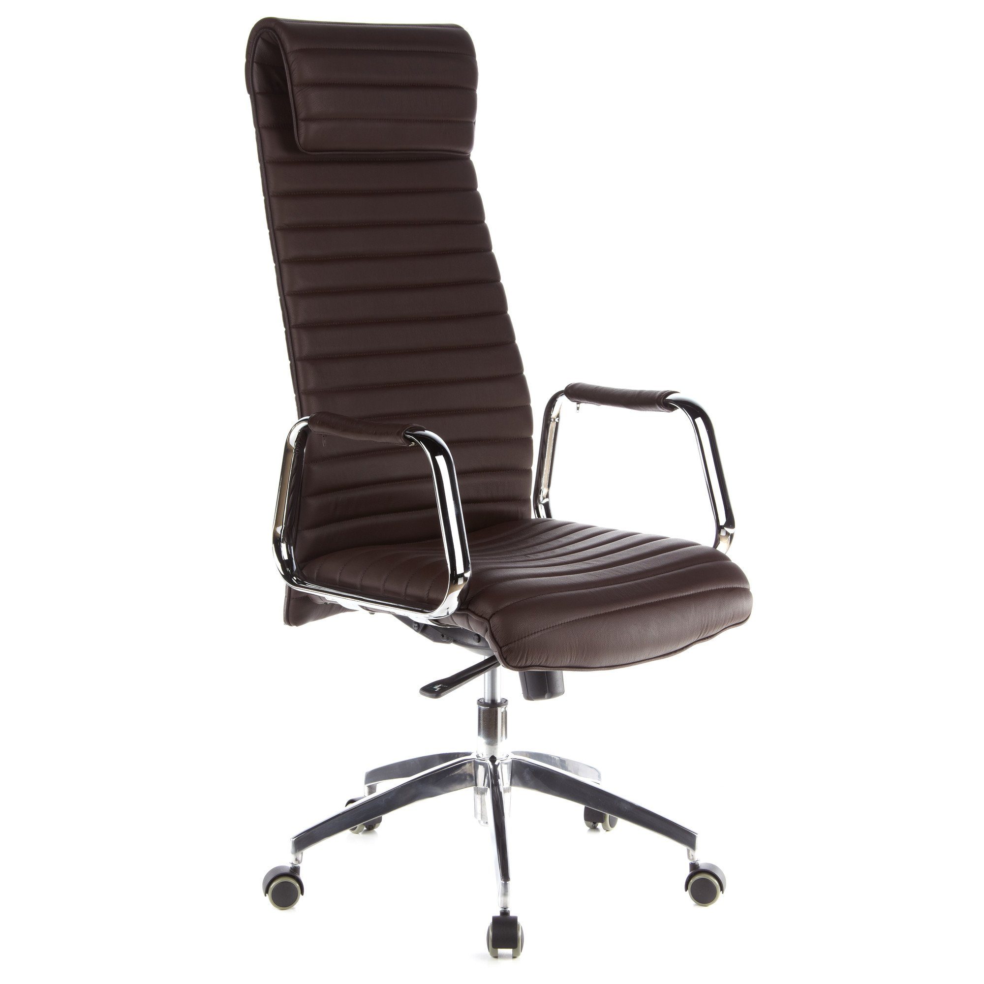 hjh OFFICE Leder Braun Chefsessel Luxus Bürostuhl Drehstuhl 20 St), mit Armlehnen ergonomisch ASPERA (1