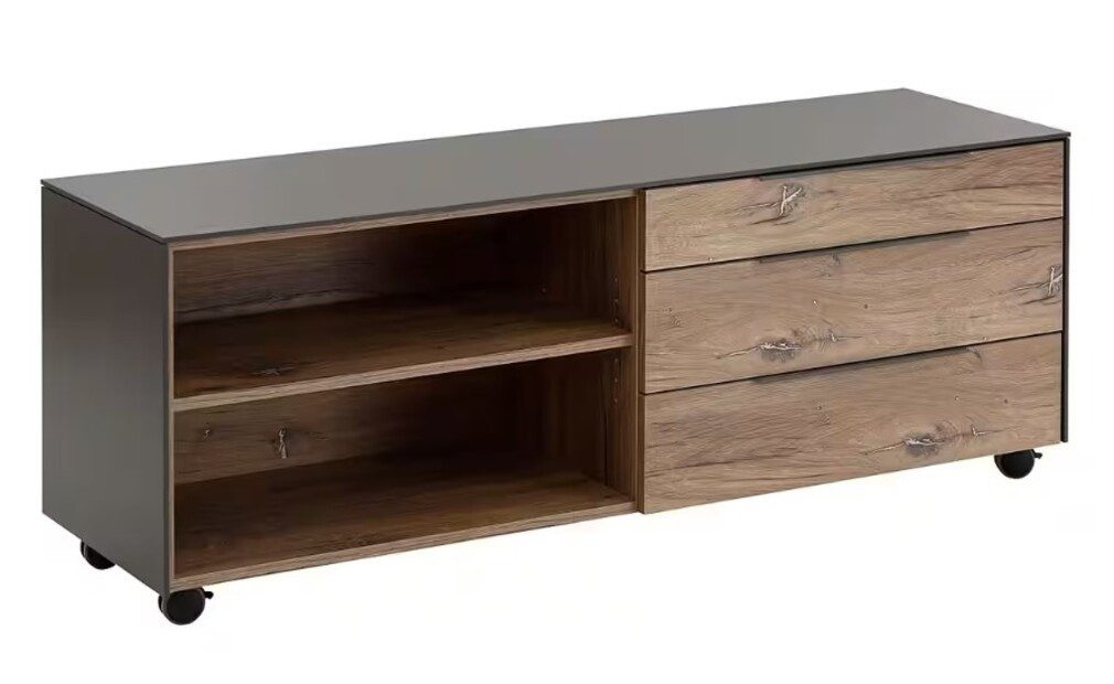 Maja Möbel Schreibtisch Tajo mit Container in Zinneiche & Metall Anthrazit (Spar-Set, 2-St., 1 Tisch mit Container), Breite 190cm