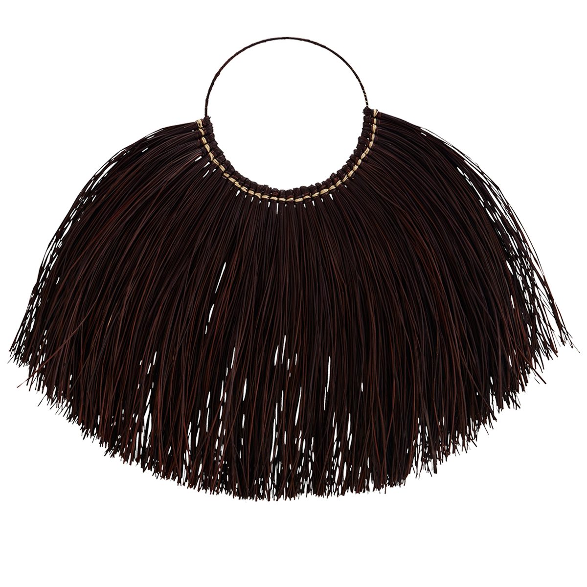Dekoobjekt Madam Stolz Boho Hängedeko Halbkreis handmade, dunkelbraun, Wanddekoration