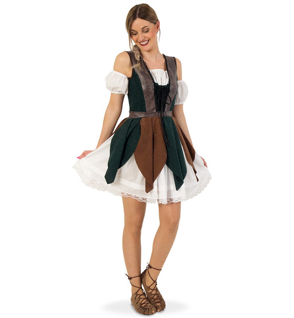Fries Kostüm Damen Hazel Robin Hood Mittelalter Jägerin Damenkostüm Karneval, Hohe Qualität