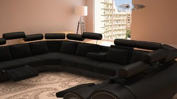 JVmoebel Ecksofa XXL Wohnlandschaft Sofa mit USB Polster Garnitur Ecksofa Textil Stoff