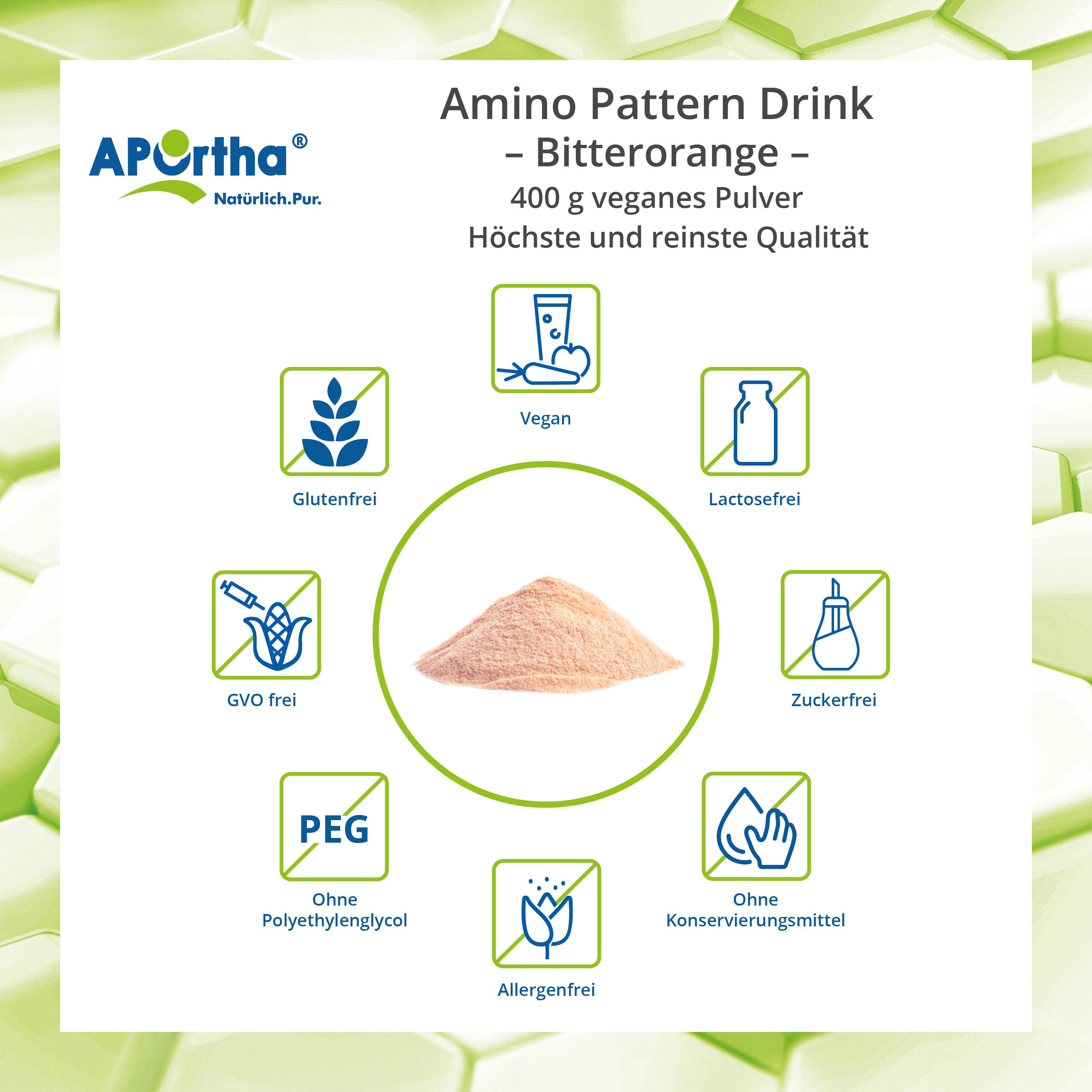 APOrtha APOrtha® Amino Pattern Aminosäuren Drink - Bitterorange - 400 g Pulver, 400 g