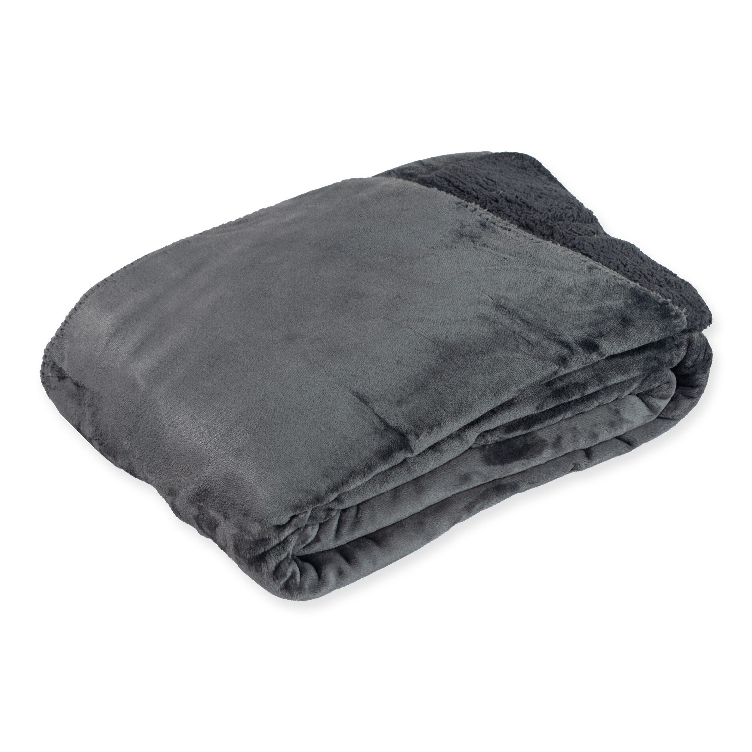 Wohndecke Flanell und Sherpa, KiNZLER, Oberseite günstig online kaufen