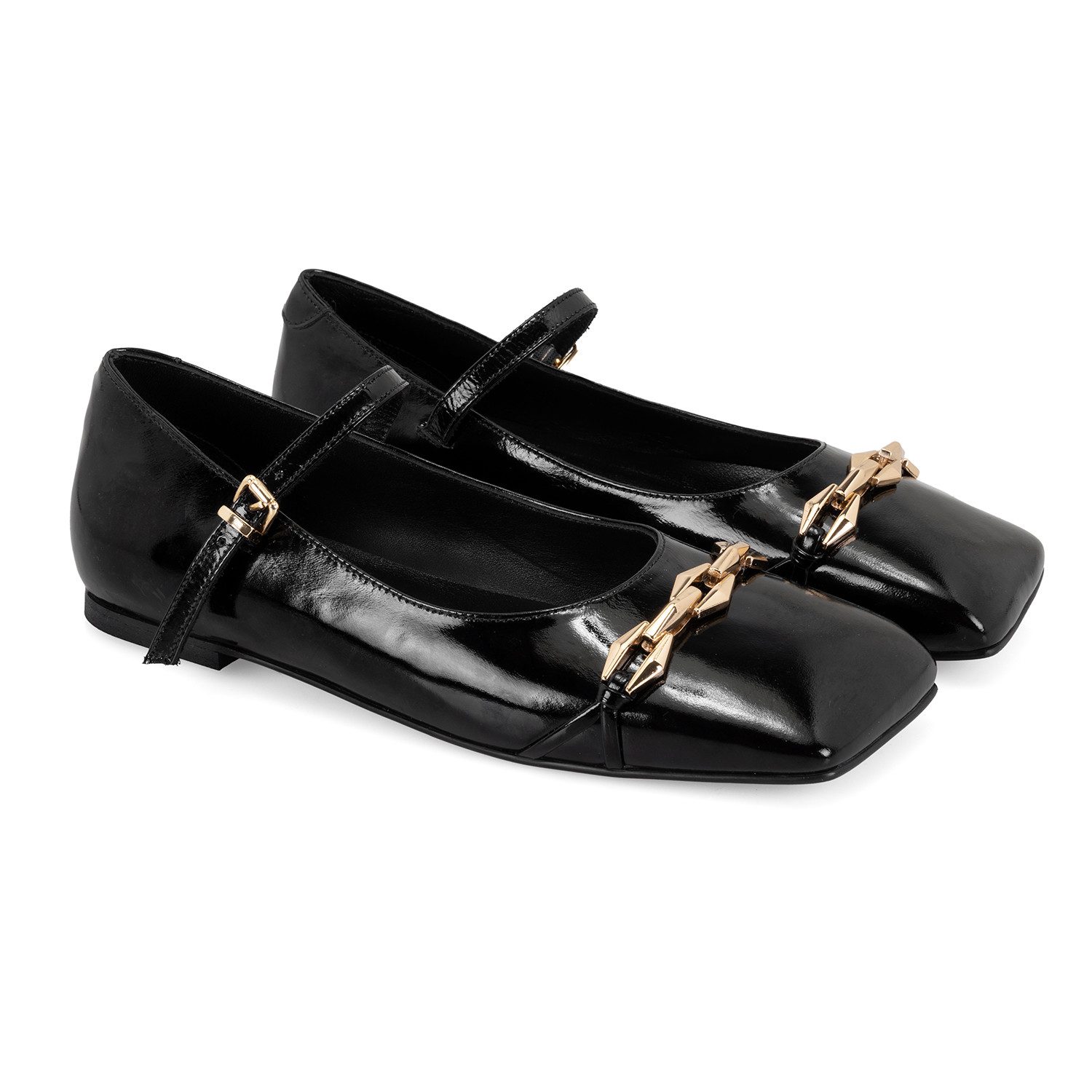 Desa Damen-Ballerinas aus Lackleder – Flacher Absatz, atmungsaktiv Ballerina