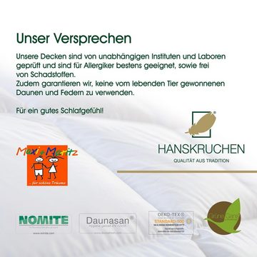 Daunenbettdecke, HANSKRUCHEN, Füllung: 90% Daunen, 10% Federn, Winter 100 x 135 cm, hergestellt in Deutschland, allergikerfreundlich