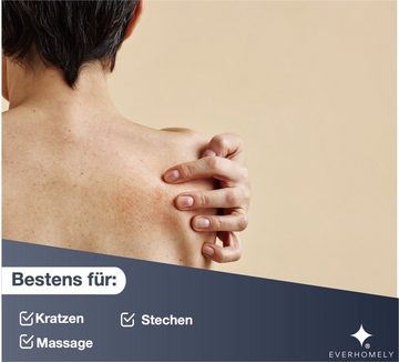 Everhomely® Massagebürste 4er Rückenkratzer - stabil & ausziebhar - mit breiter Kratzhand, 4-tlg., Teleskop, breite Kratzhand