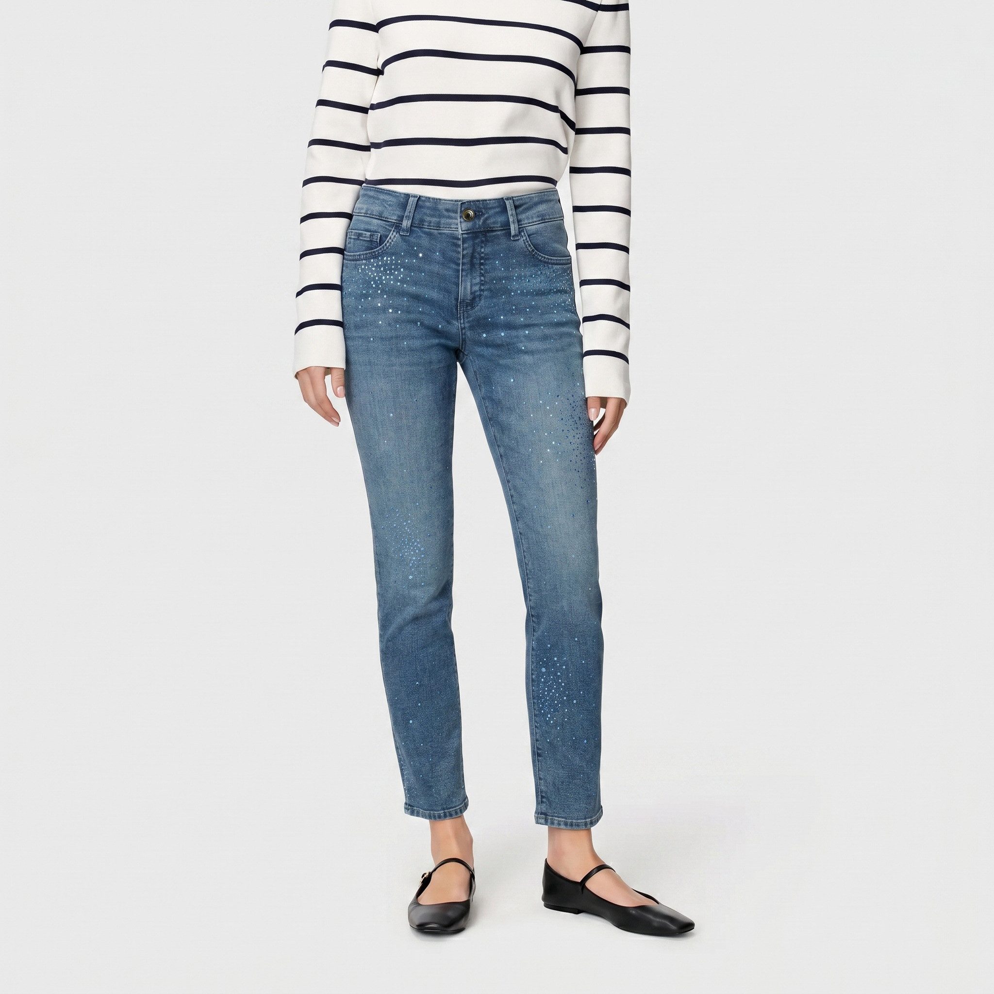 MAC 7/8-Jeans CARRIE straight glamour mit Schmuckdetails