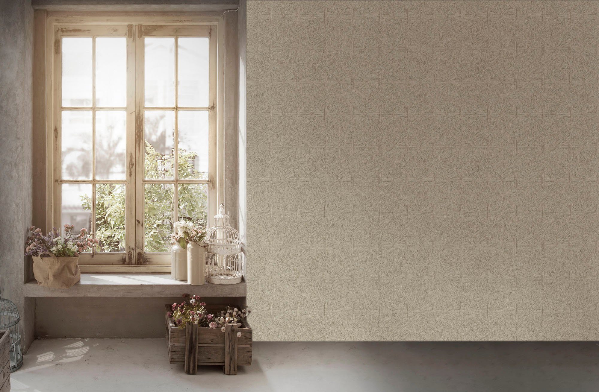living walls Vliestapete My Home My Spa, strukturiert, grafisch, Motiv, geometrisch, Design Tapete Geometrisch Tapeten Wohnzimmer Schlafzimmer Küche Design