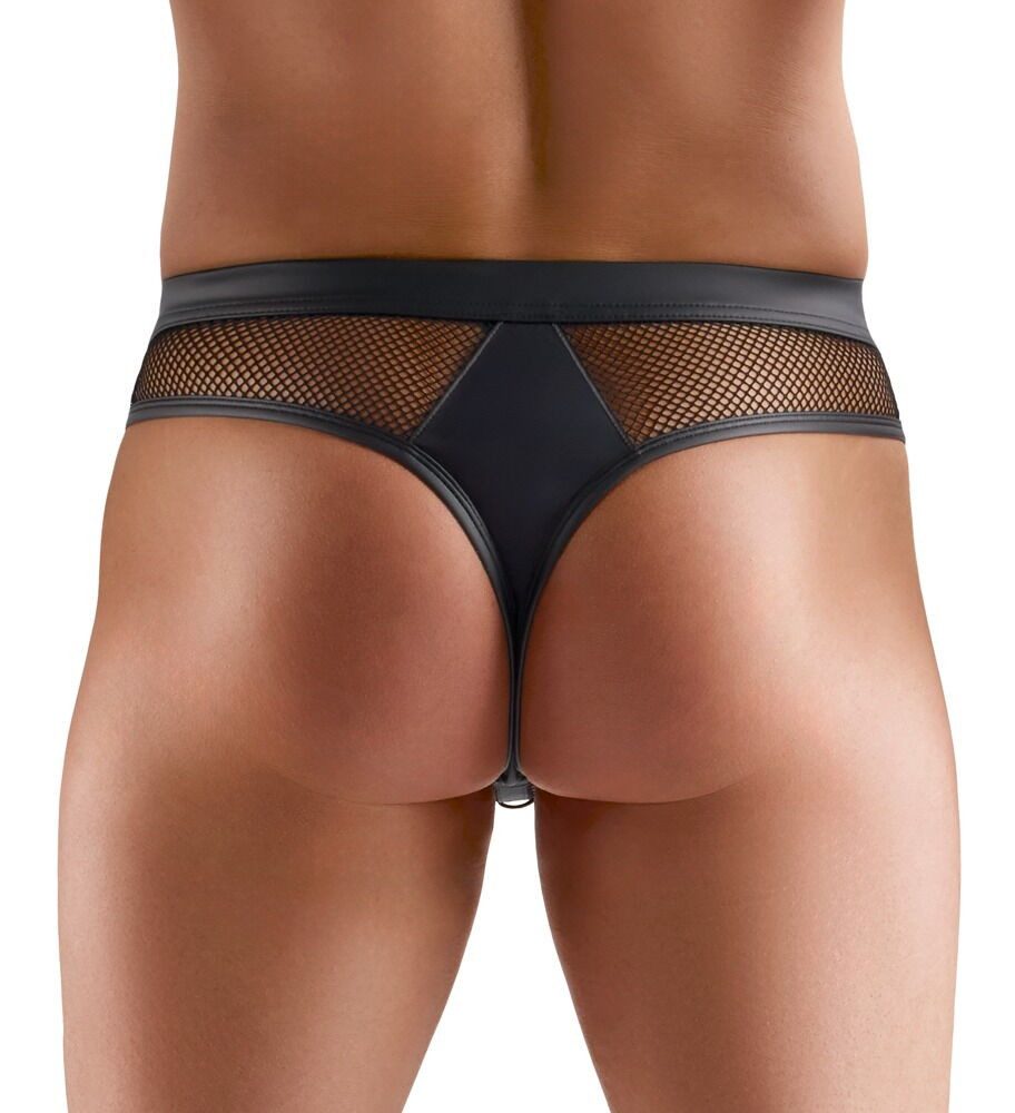 Svenjoyment String Netz String mit Ringen - schwarz (1-St) Beutel mit dekorativen Ringen