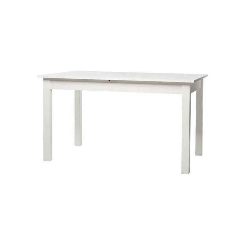 Finori Esstisch Tisch Esszimmertisch Küche weiß 140 x 80 cm ausziehbar auf ca. 180 cm