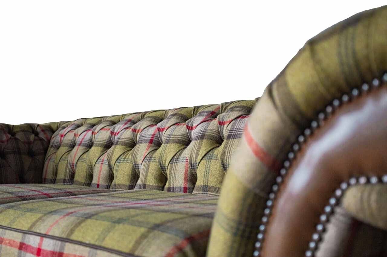 JVmoebel Chesterfield-Sofa, Sofa Klassisch Dreisitzer Sofas Wohnzimmer Design Textil Chesterfield