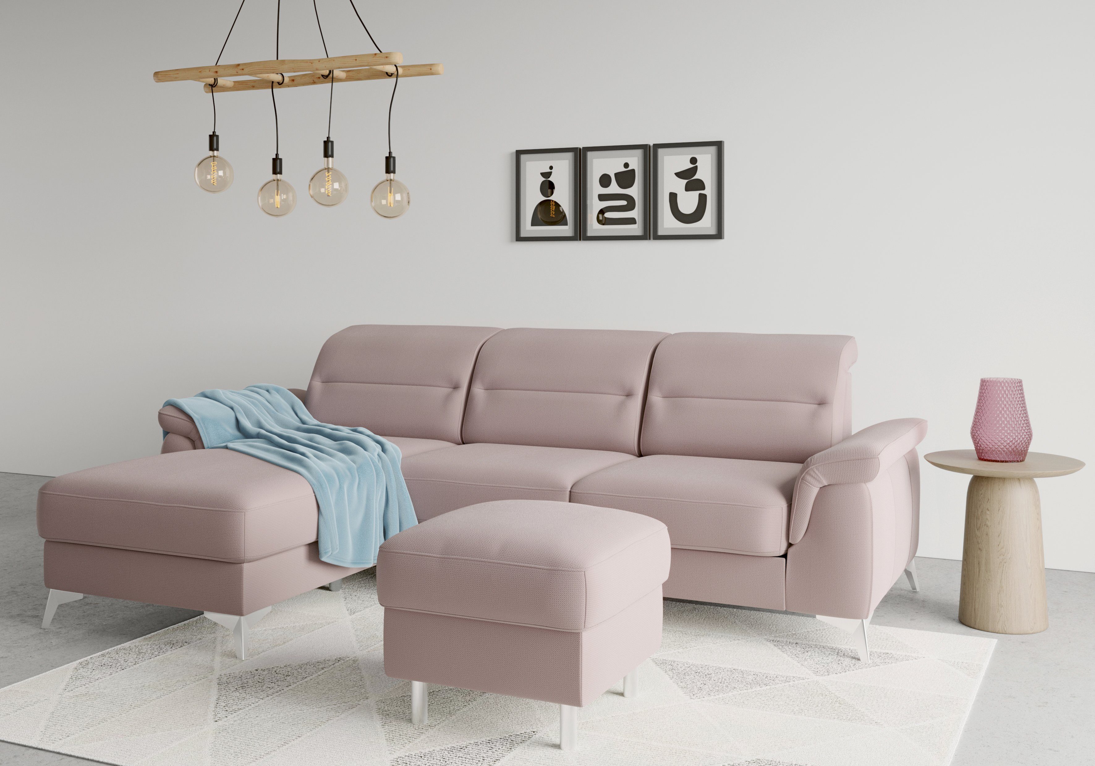 sit&more Ecksofa und Kopfteilverstellung Armteilfunktion Recamiere, mit optinal mit Sinatra