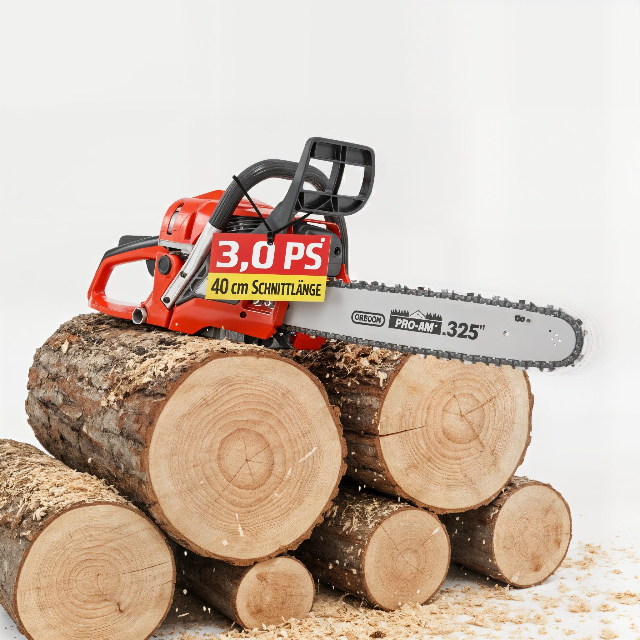 Hecht Benzin-Kettensäge 2,2 kW / 3 PS, 12000 U/min, 5,6 kg, 45 cm Schwertlänge, 12.000 U/min, 50 cm³