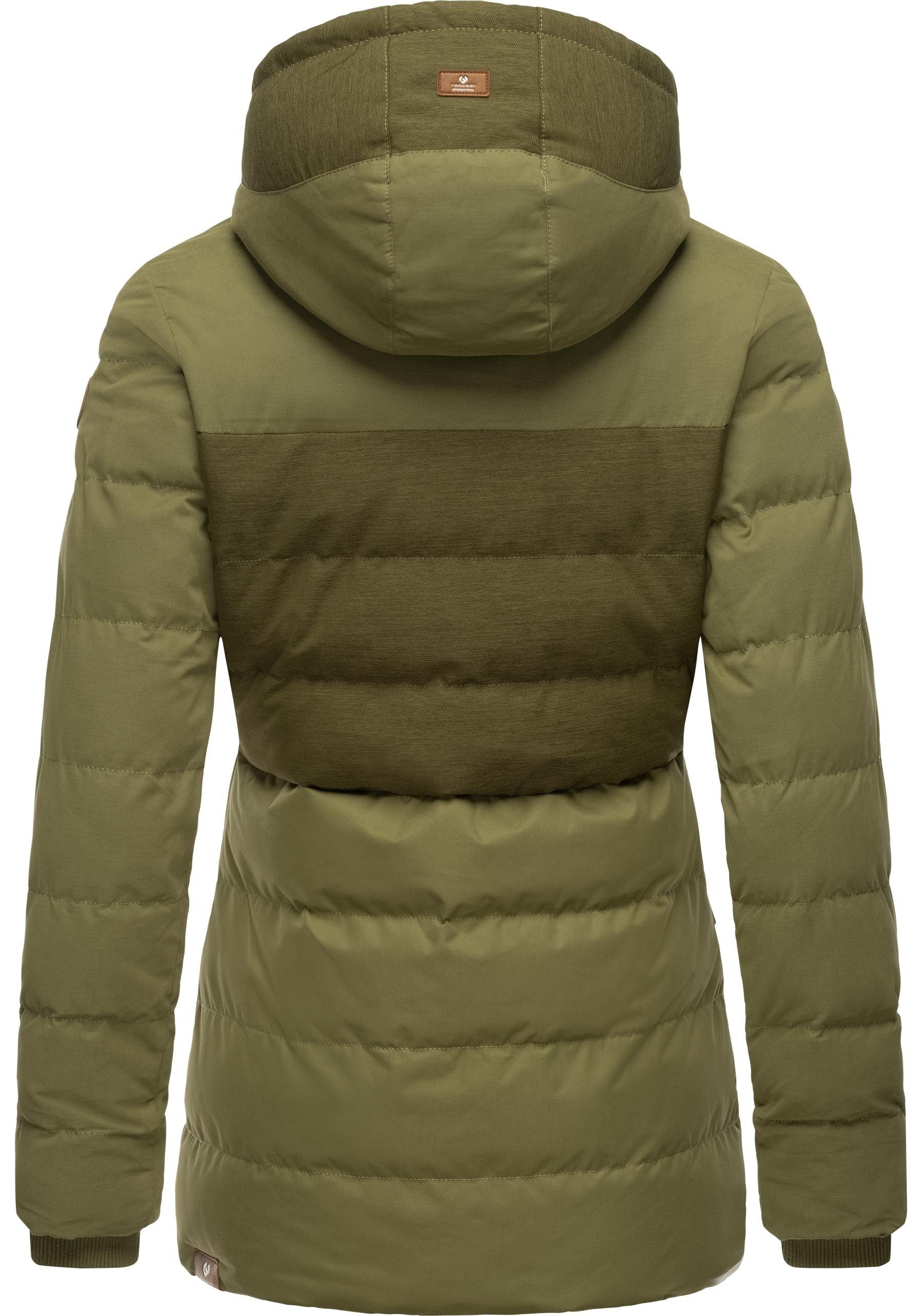 Ragwear Winterjacke Quantic stylische Steppjacke mit Teddyfell-Kapuze