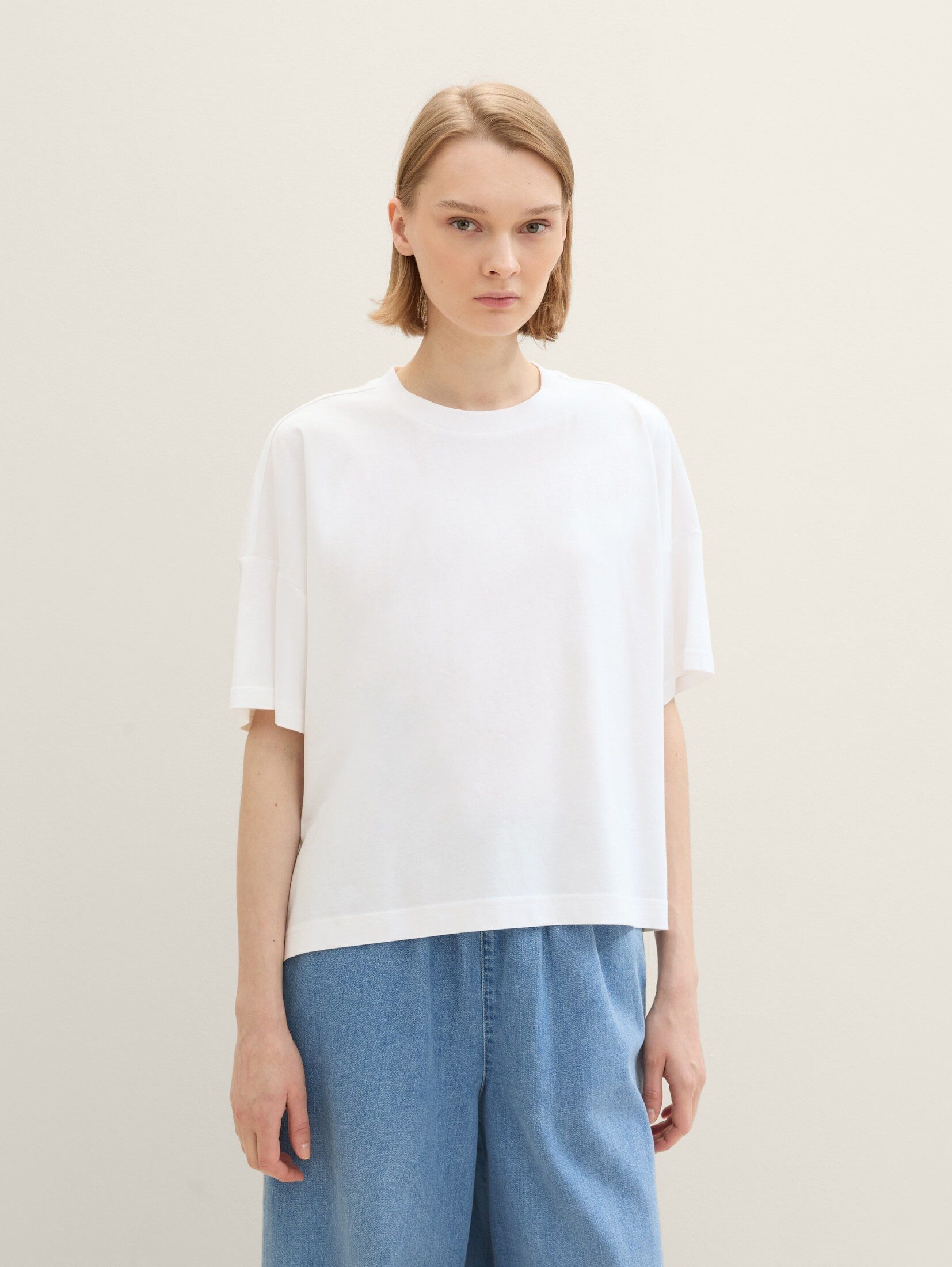 TOM TAILOR Denim Langarmshirt Oversized T-Shirt mit Bio-Baumwolle