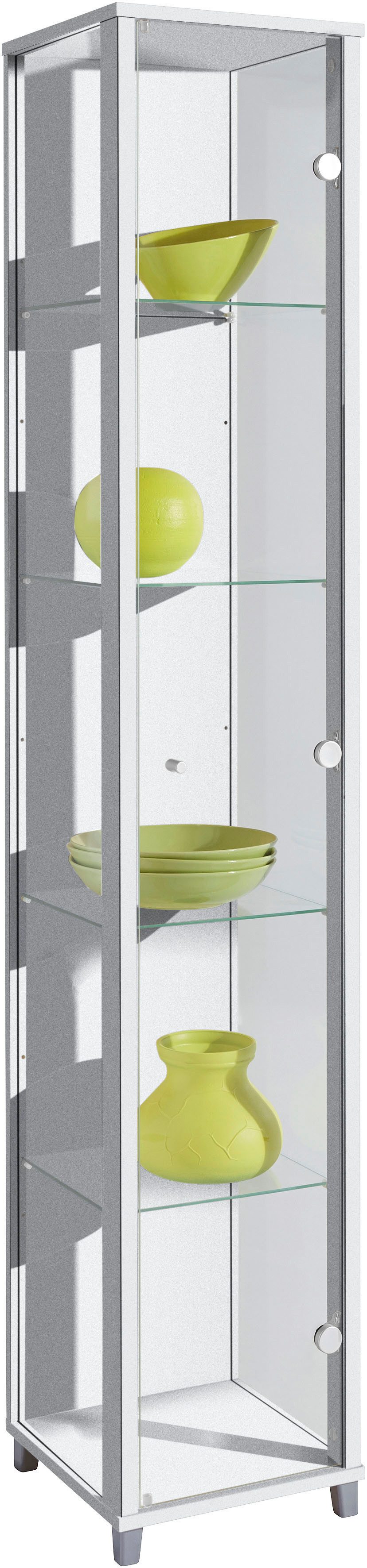 fif möbel Vitrine OPTIMA Höhe ca. 172 cm Standvitrine/Glasvitrine 1x Glastür,perfekt für Sammler,Sammlervitrine