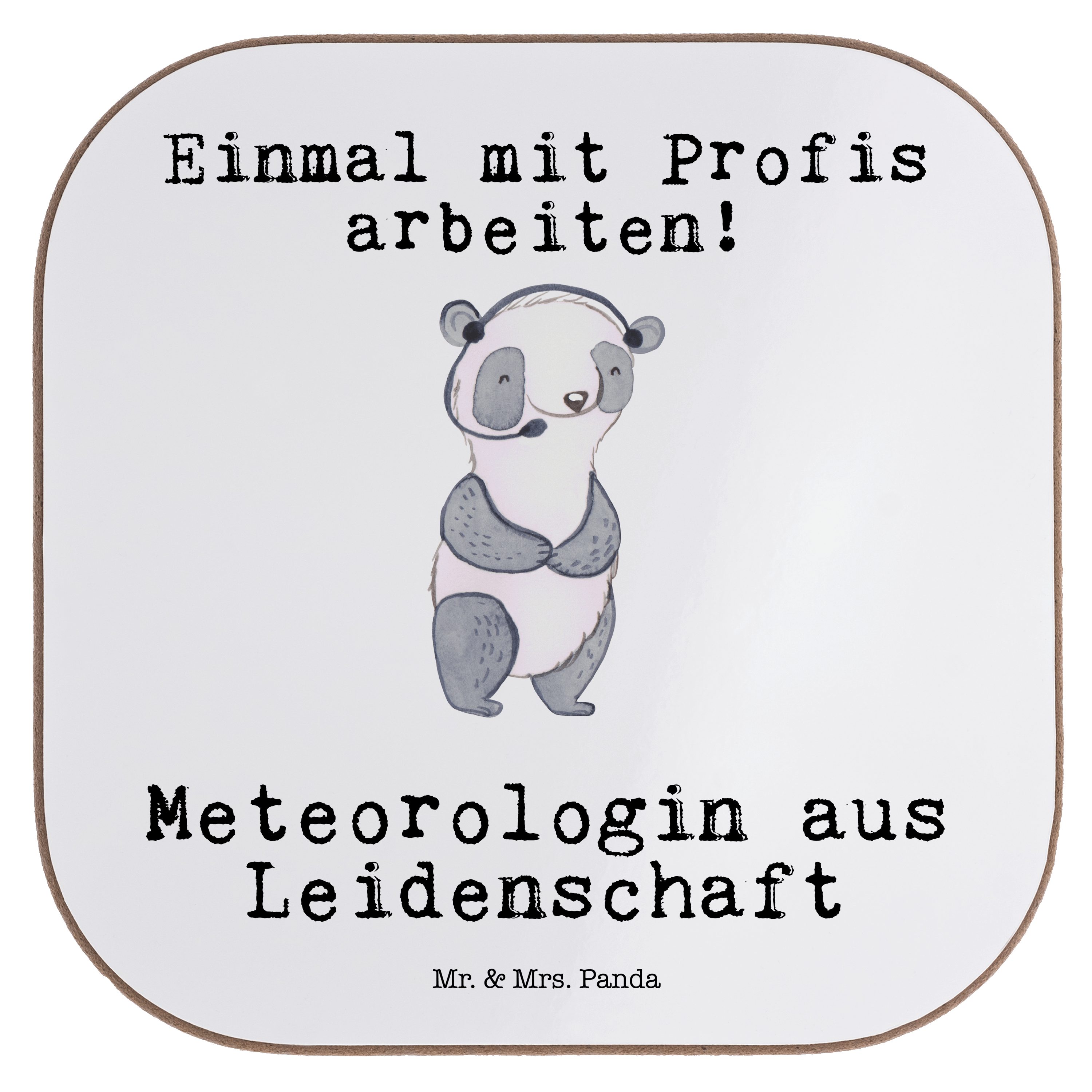 Mr. & Mrs. Panda Untersetzer - Weiß aus Meteorologin Gläser, - 1-tlg. Geschenk, Leidenschaft Getränkeuntersetzer