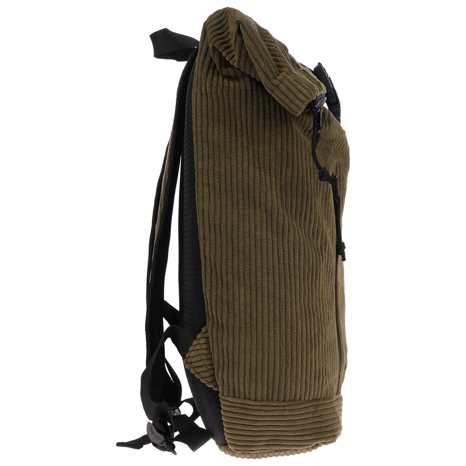 Christian Wippermann Cityrucksack Großer moderner Damen Rollup Rucksack CordTasche (einzeln, 1-tlg), Fahrradrucksack Kurier Rollup Bag