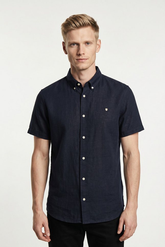 Jack & Jones Kurzarmhemd JPRBLUSUMMER LIN. BL. SHIELD SS SHIRT SN mit Stickerei