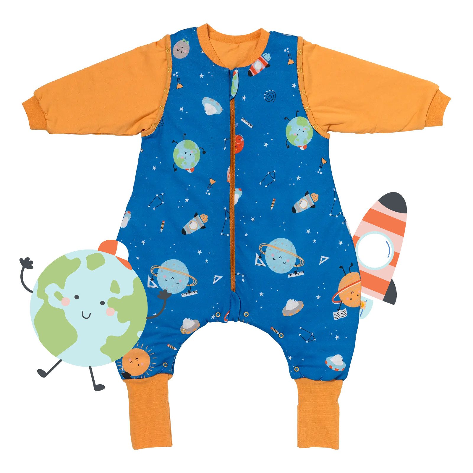 Schlummersack Kinderschlafsack Schlafsack mit Füßen und umklappbaren Bündchen, 3.5 Tog OEKO-TEX