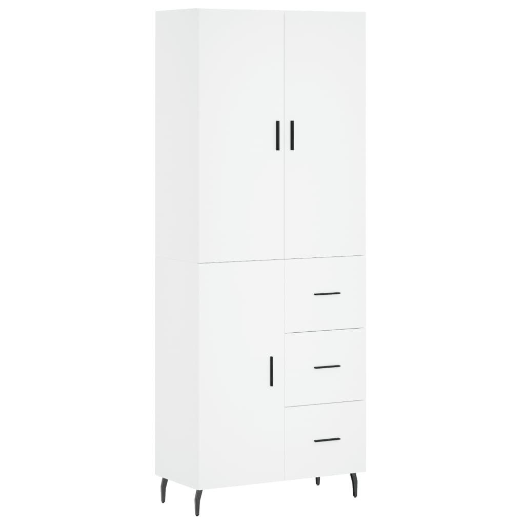 vidaXL Sideboard NA Highboard Hochschrank Buffetschrank Anrichte Weiß 69,5x34x180 cm Sp