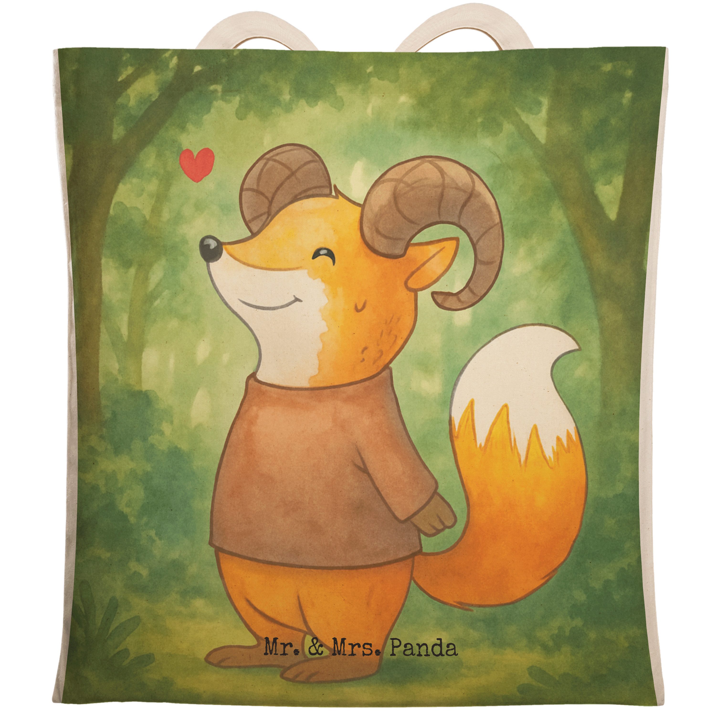 Tragetasche Widder Astologie Design, Tote Bag, Weiß, Astrologie, Stofftragetasche