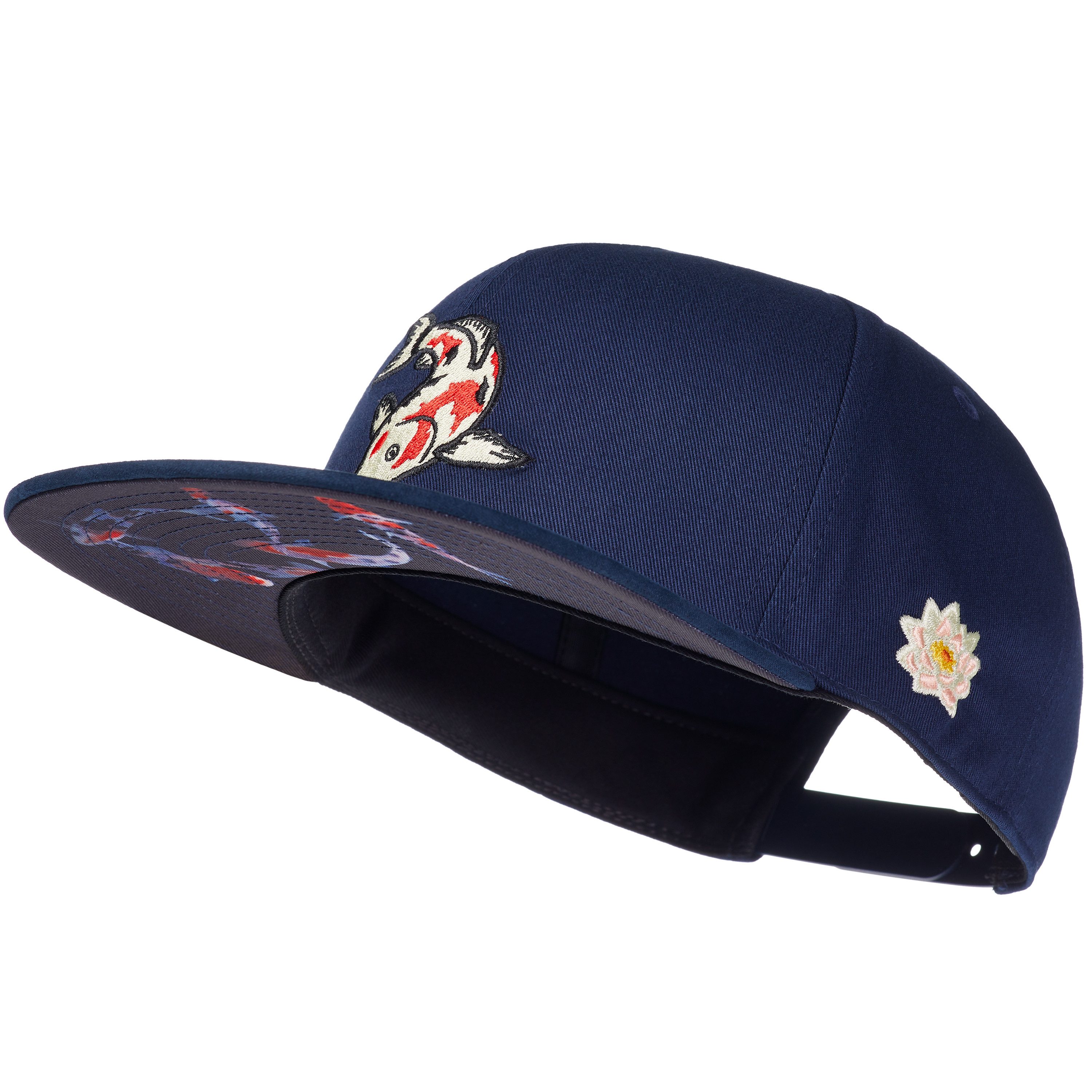 Cadency Snapback Cap Koi Fish Basecap mit geradem Schirm, Einheitsgröße, Unisex, Dunkelblau