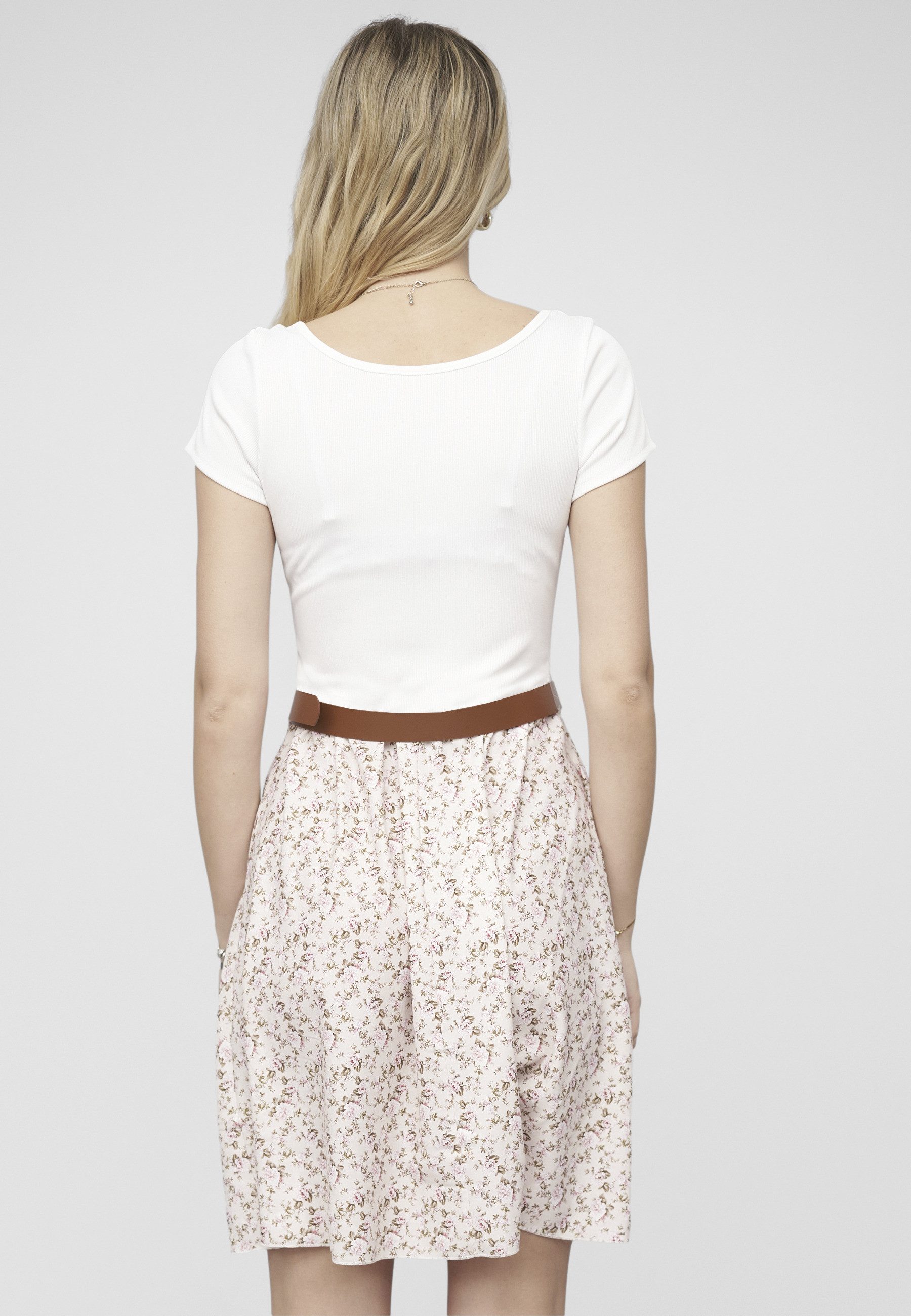 CLOUD 5IVE Shirtkleid CLOUD 5IVE 2-Tone Dress with Ditsy Print incl. a belt (1-tlg) – Bild 5 von 5