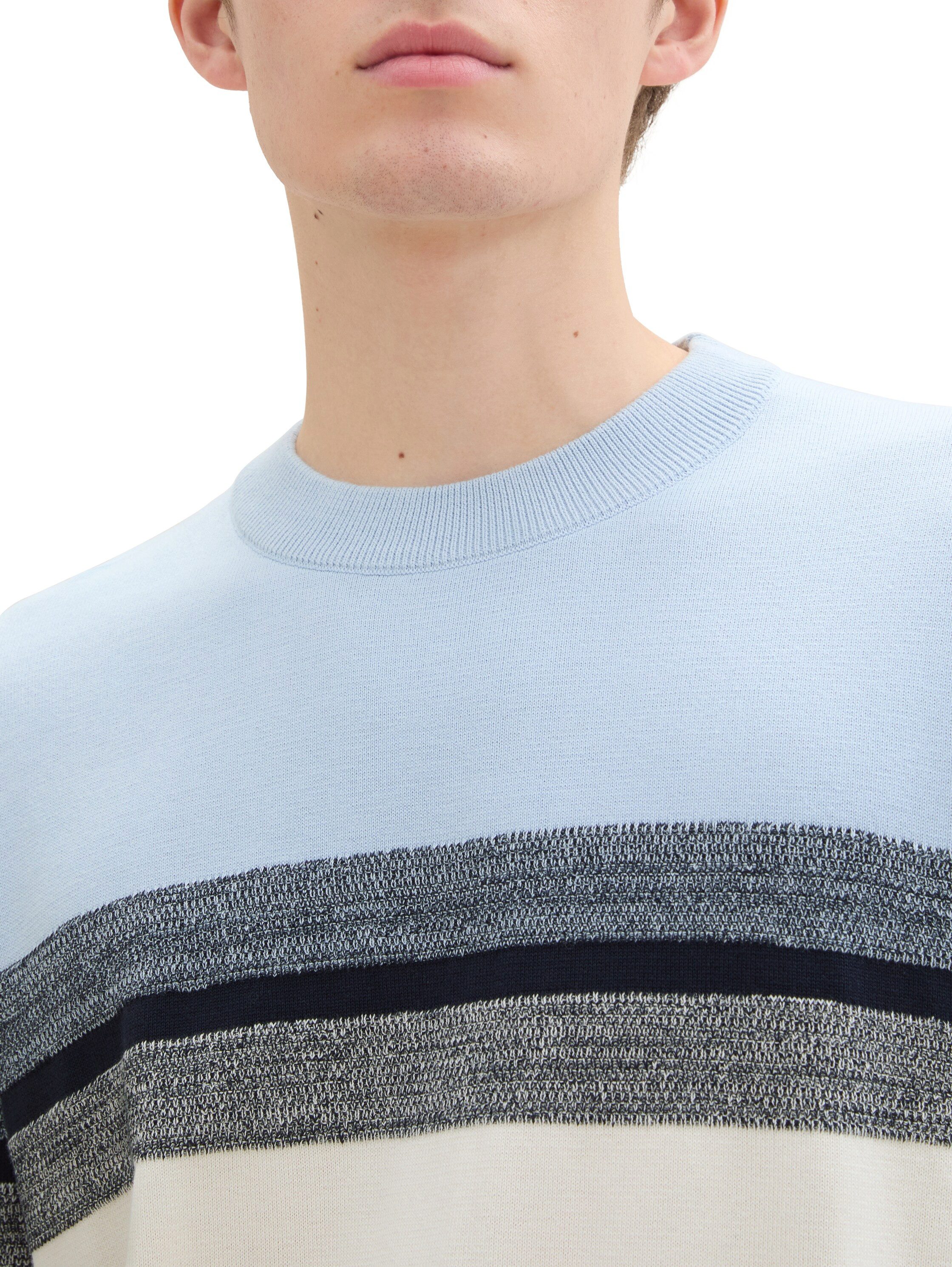 TOM TAILOR Denim Strickpullover mit Blockstreifen