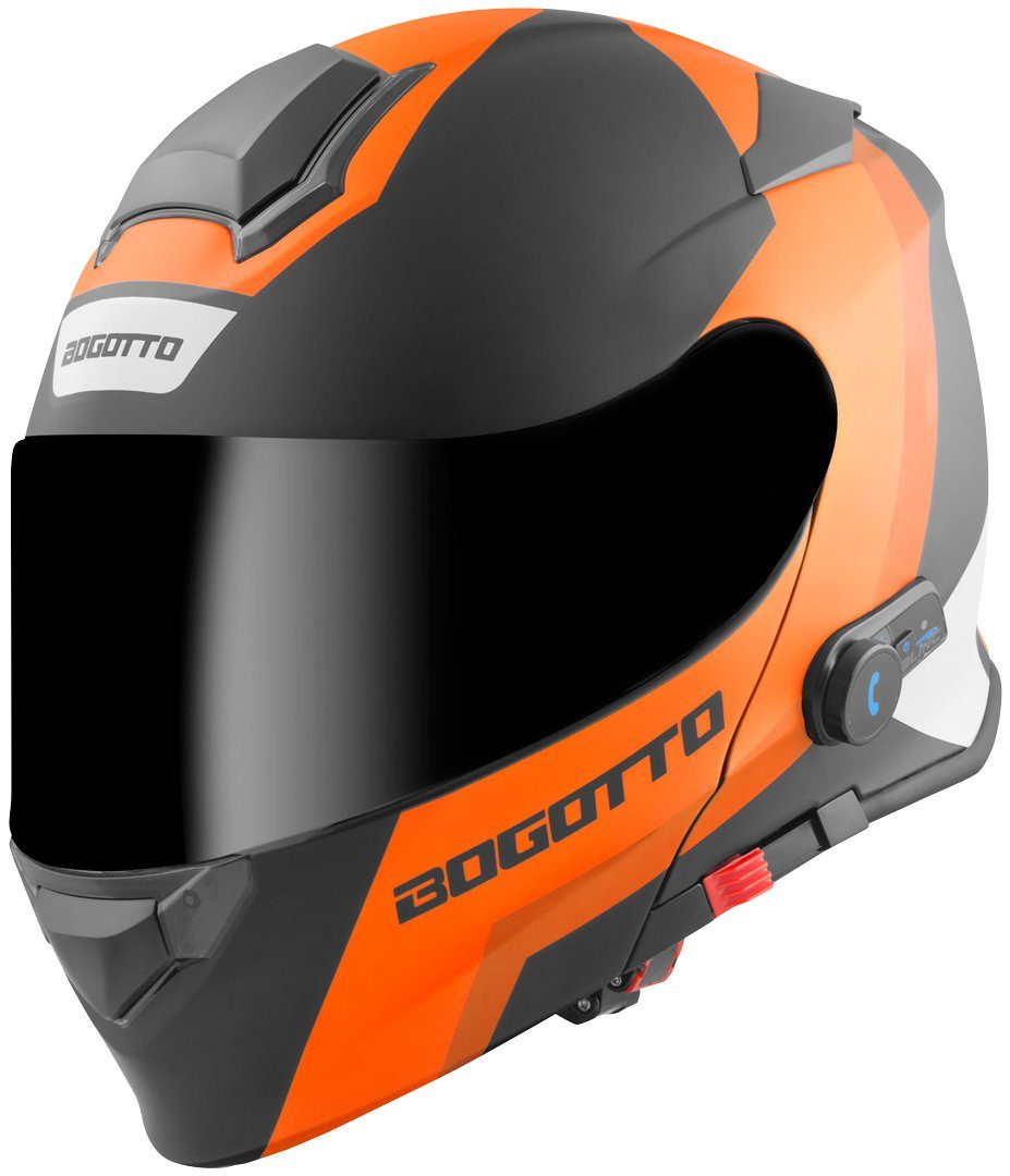 Bogotto Motorradhelm V271 BT Zabu Bluetooth Klapphelm, vorbereitet für Kommunikationssystem,integriertes Kommunikationss