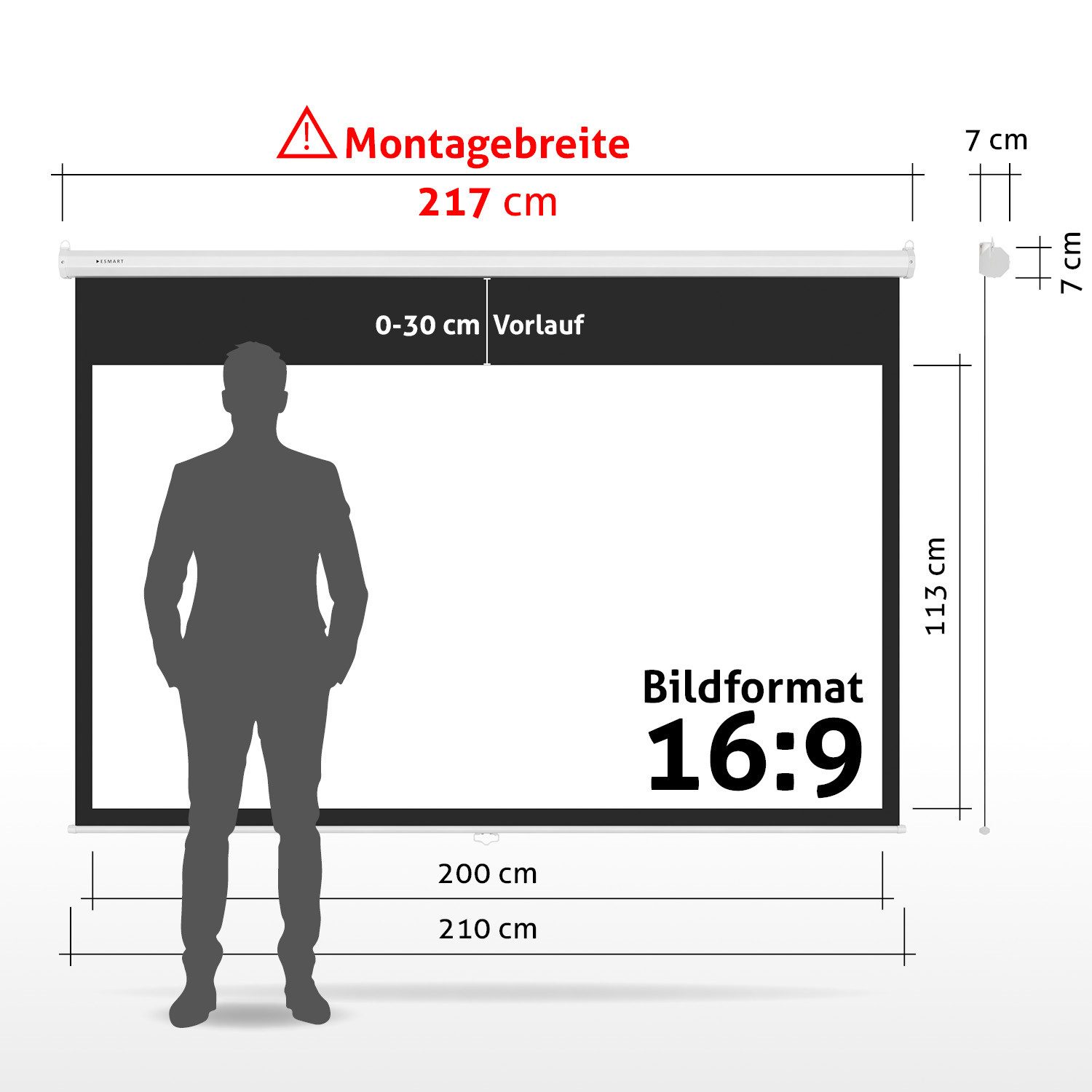 ESMART ESMART Germany Rollo Leinwand Rolloleinwand (Economy EXR) – Bild 2 von 5
