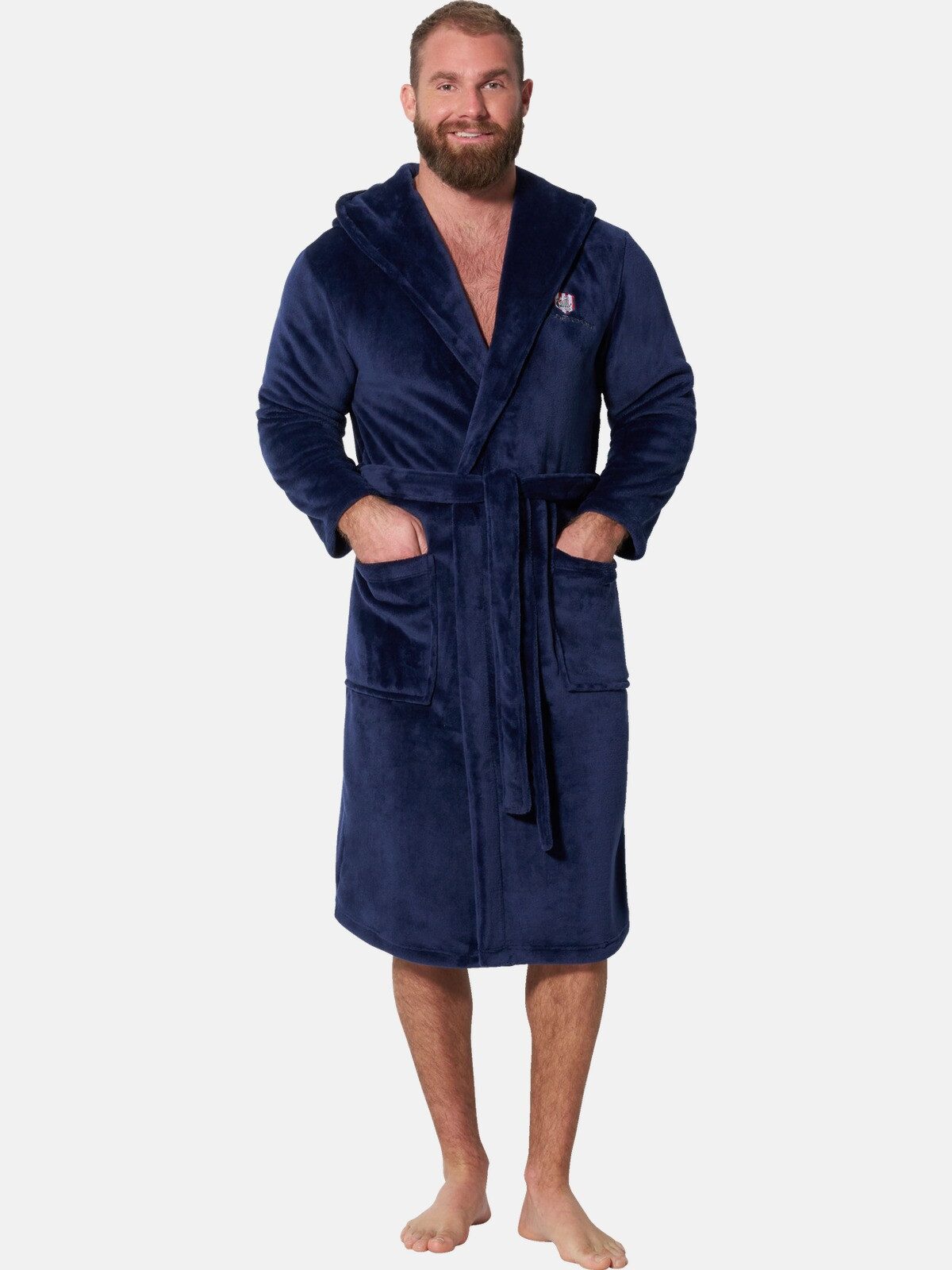 Jan Vanderstorm Bademantel FRODE, Langform, 100 % Polyester, -
