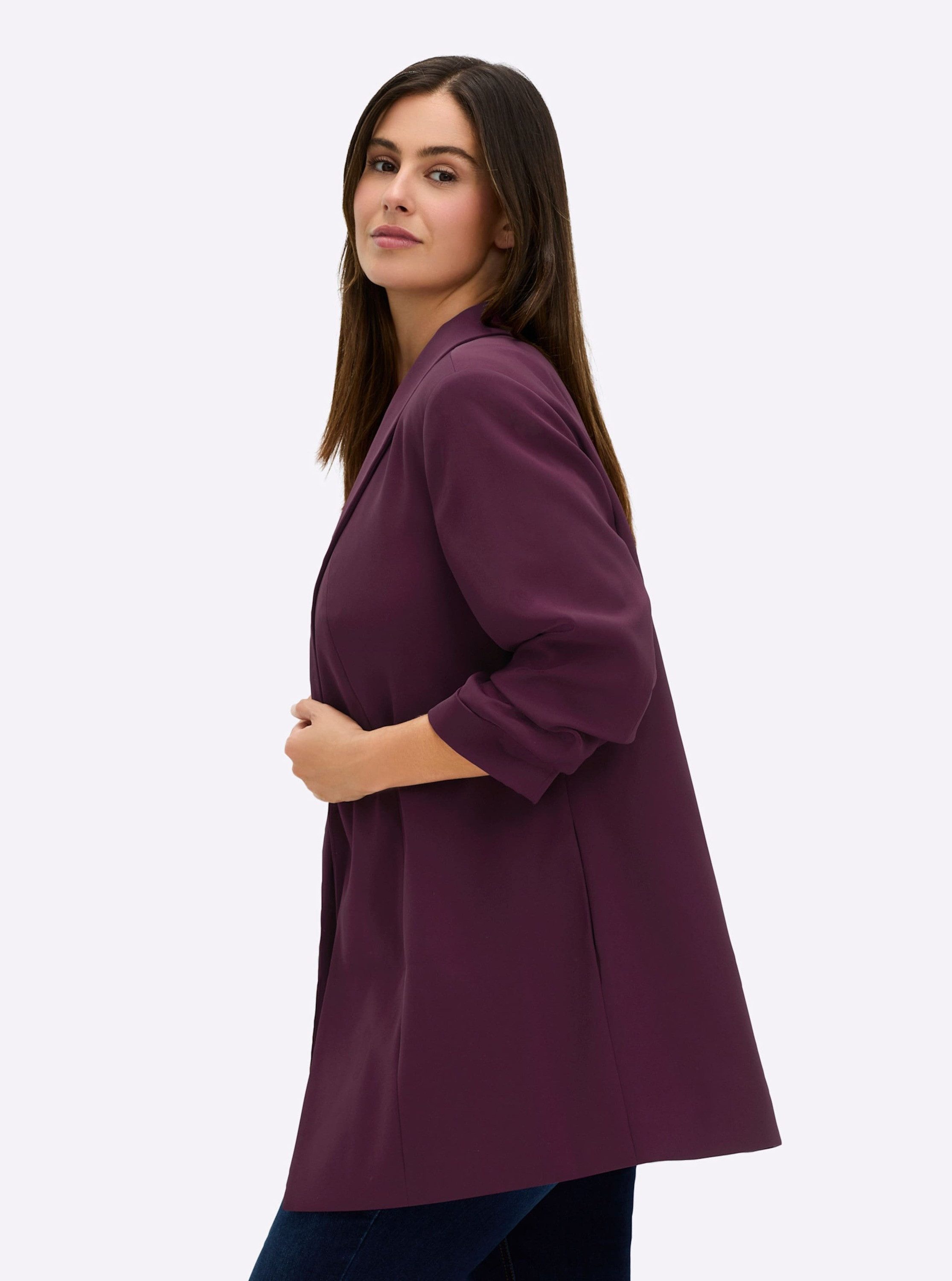 Sheego Blusenblazer Longblazer Langarm