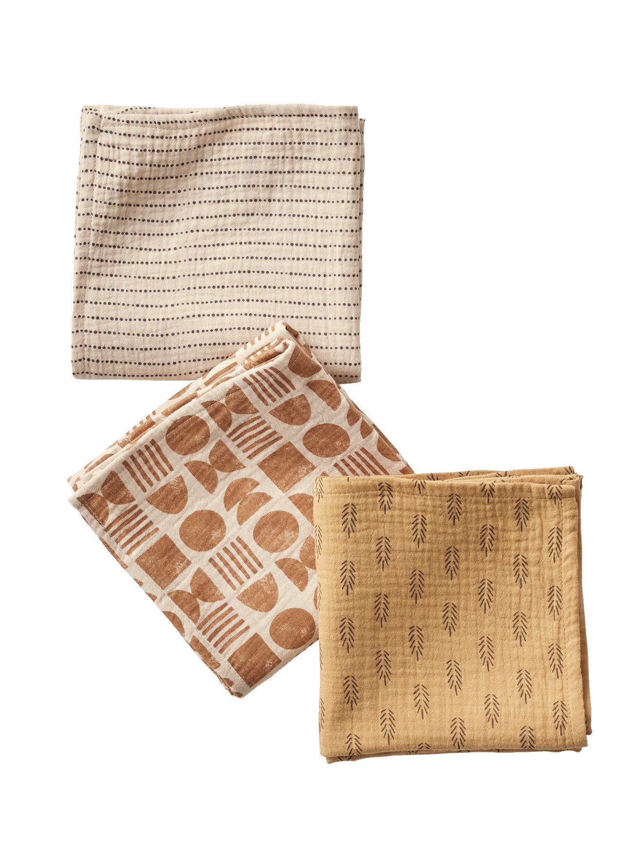 vertbaudet Stoffwindeln Baby Wickeltücher ETHNIC, 3er-Pack