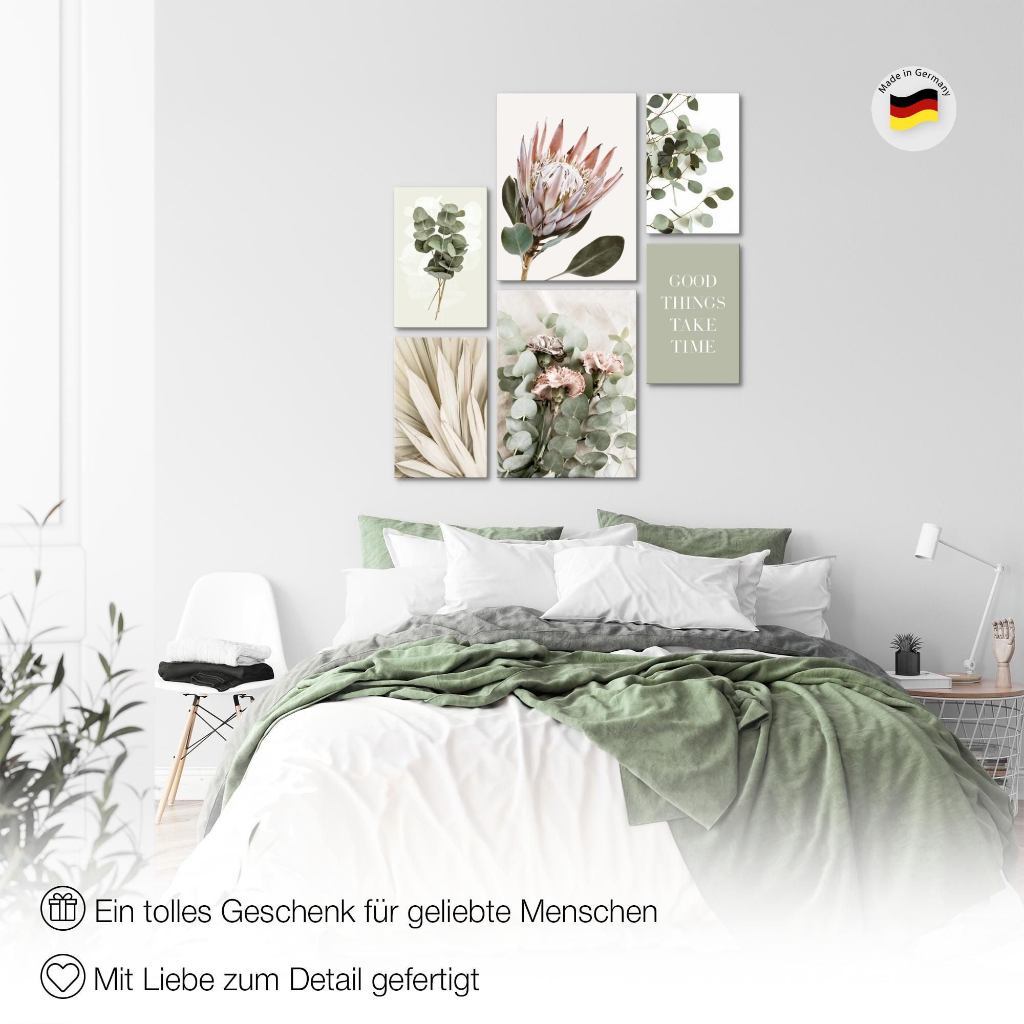 Novart Wandbild Natur Landschaft Beige KEIN EXTRA RAHMEN BENÖTIGT Modern Deko Bilder, Blätter – Bild 5 von 5