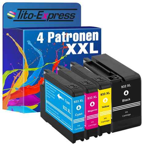 Tito-Express 4er Set ersetzt HP 932 XL 933 XL 932XL 933XL Tintenpatrone (Multipack, für Officejet 6600 6700 7510 7612 7110 7610 7600 7612 6110 6100)