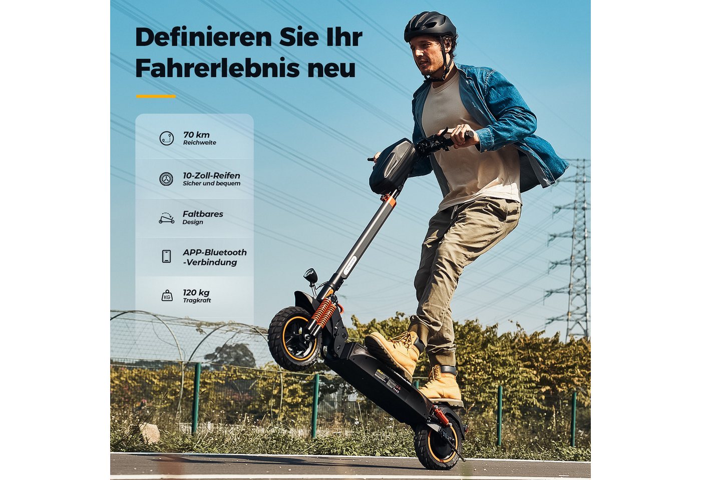 Thumbnail - Circooter E-Scooter Offroad Elektroroller mit Straßenzulassung(ABE),10 Zoll Klappbar,70 km, 20,00 km/h, (1 tlg., Mit Num...