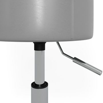 Vicco Sitzhocker Schminkhocker Höhenverstellbar Grau mit Griff (Einzelartikel), 360° drehbare Sitzfläche