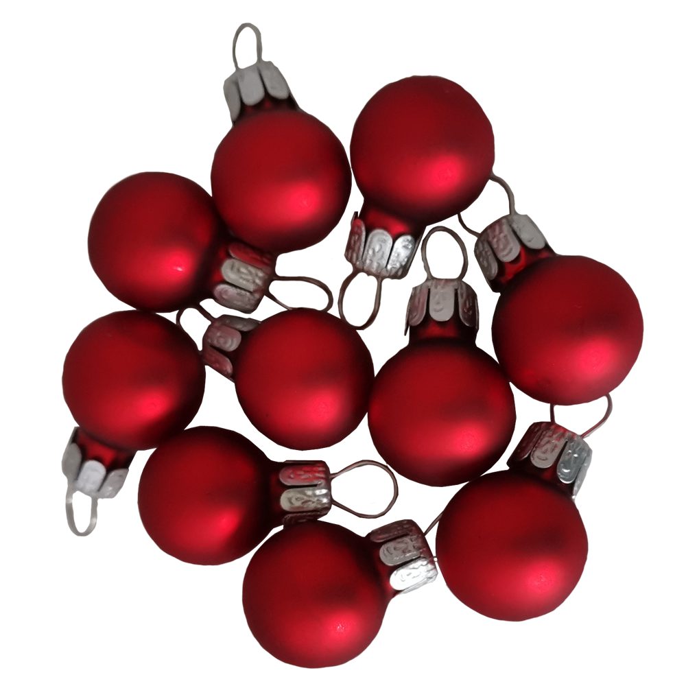 Schatzhauser Weihnachtsbaumkugel Mini-Kugeln, Spiegelbeeren rot matt Ø 2cm (10 St)