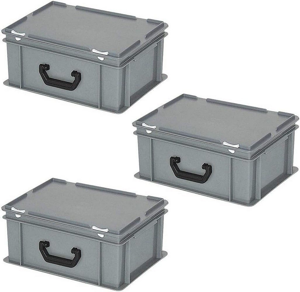 BRB-Lagertechnik Aufbewahrungsbox BRB 3 Aufbewahrungskoffer/Kunststoffkoffer, LxBxH 400x300x180 mm, Schlagfest, robust und formstabil