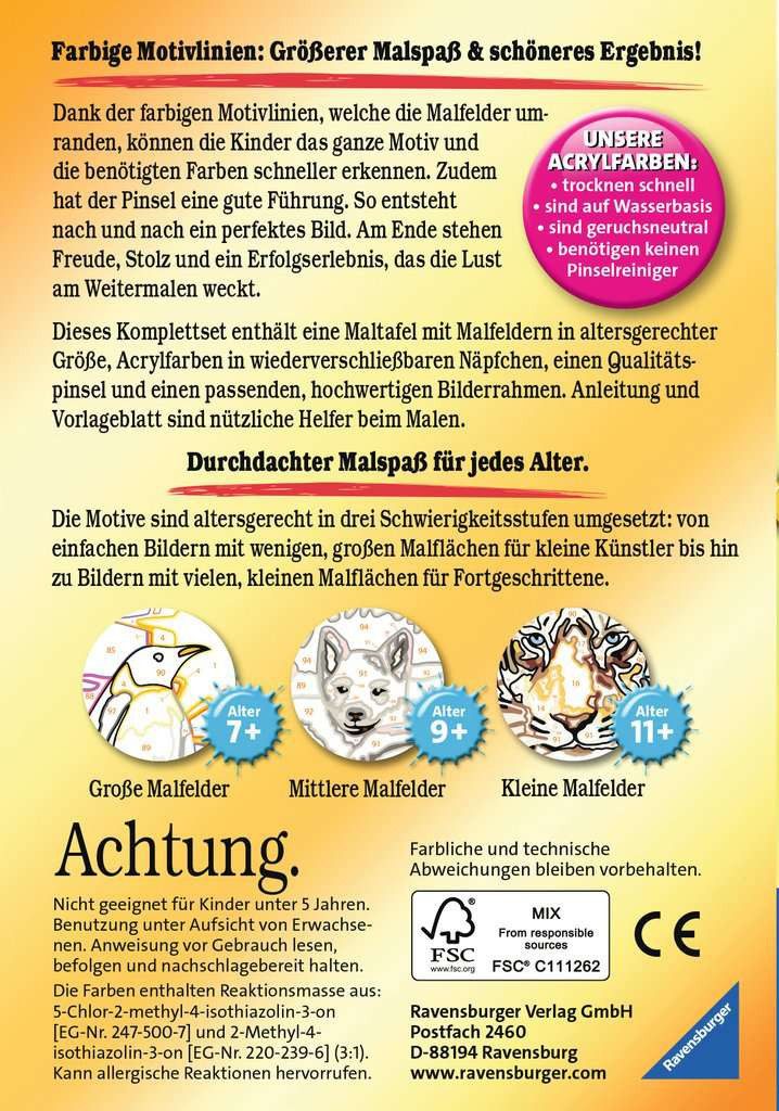 Malen nach Zahlen Ravensburger Malen nach Zahlen Kleiner Igel