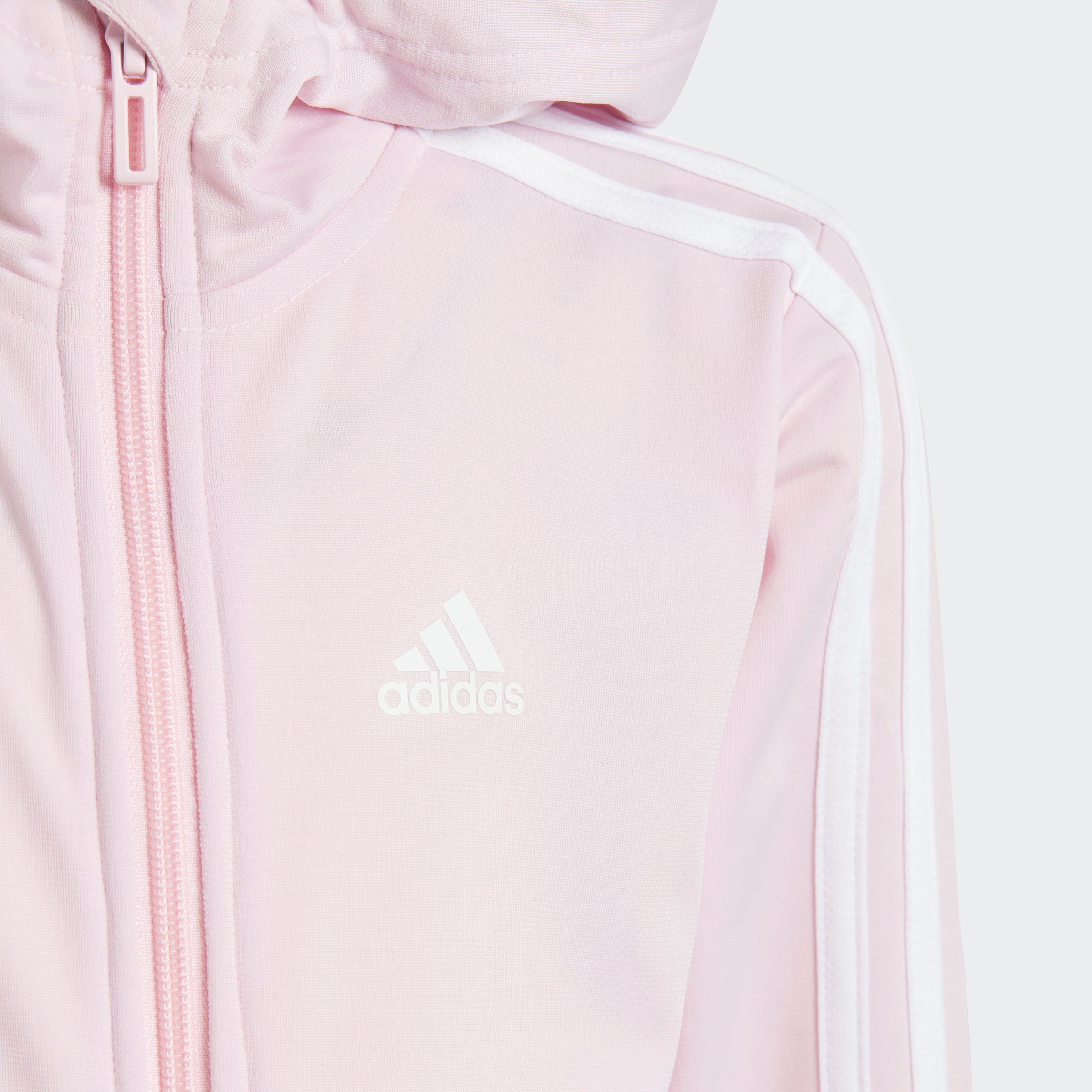 adidas Sportswear Trainingsanzug ESSENTIALS / Pink SHINY Violet Shadow (2-tlg) Clear 3-STREIFEN