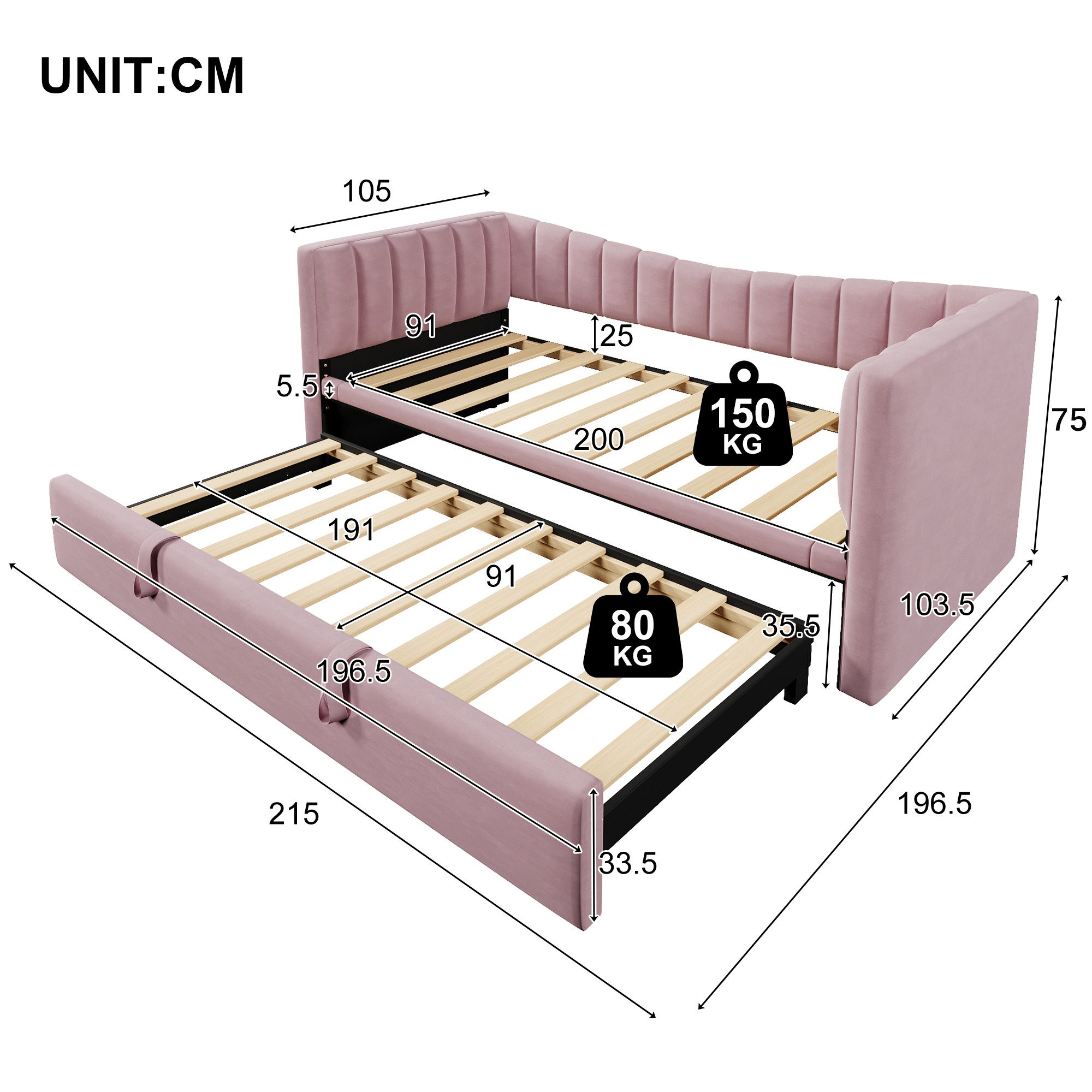 Ulife Daybett Schlafsofa Tagesbett Kinderbett Doppelbett günstig online kaufen