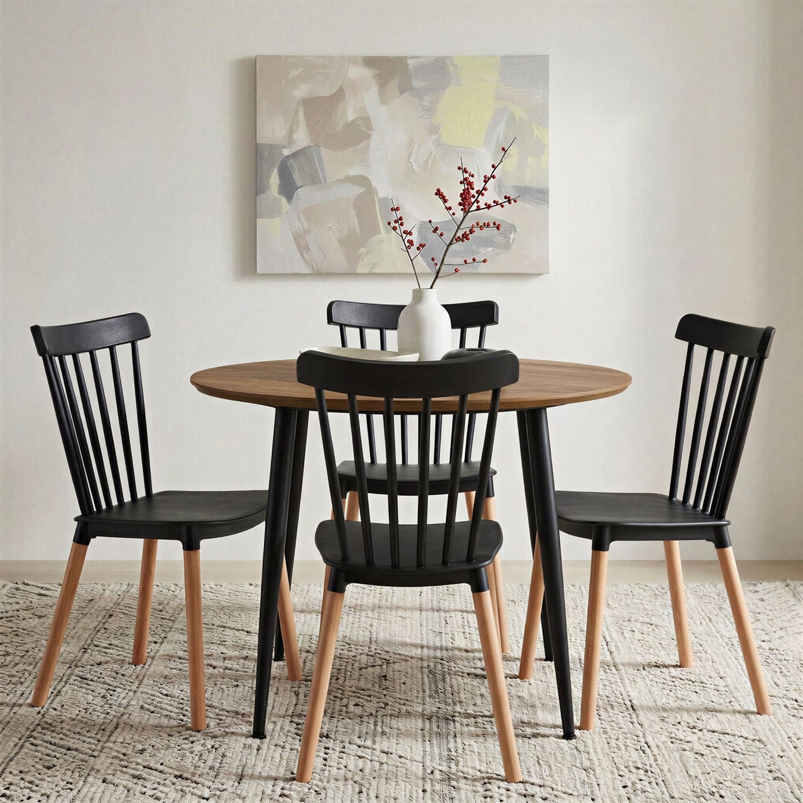 IDIMEX Esszimmerstuhl RAVI (4 St), Esszimmerstühle 4er Set im skandinavischen Design Schwarz