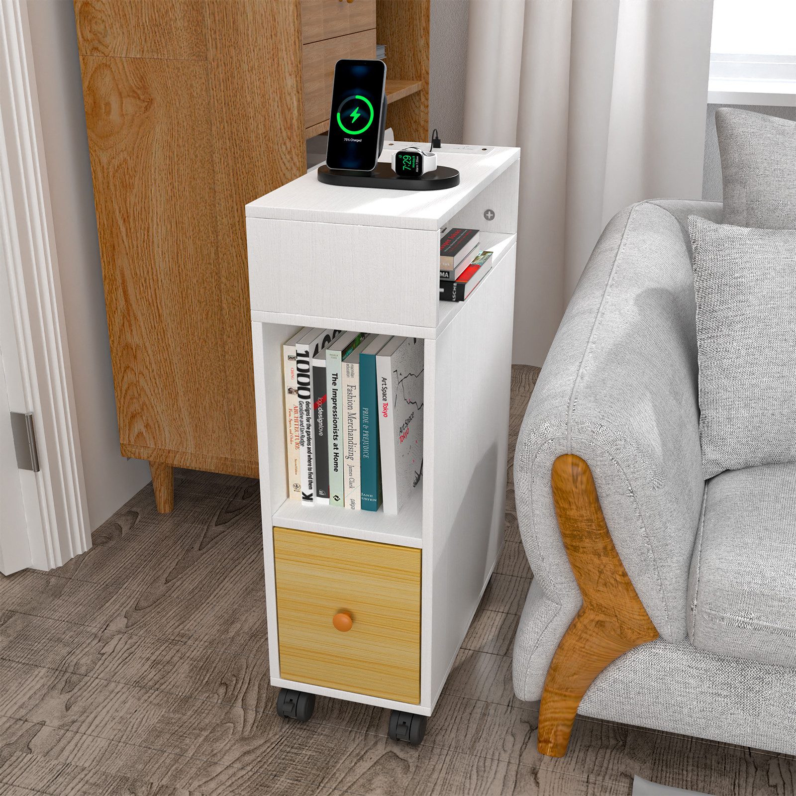 JEOBEST Nachttisch Nachtschrank Nischenregal Sofatisch, (1/2-St), günstig online kaufen