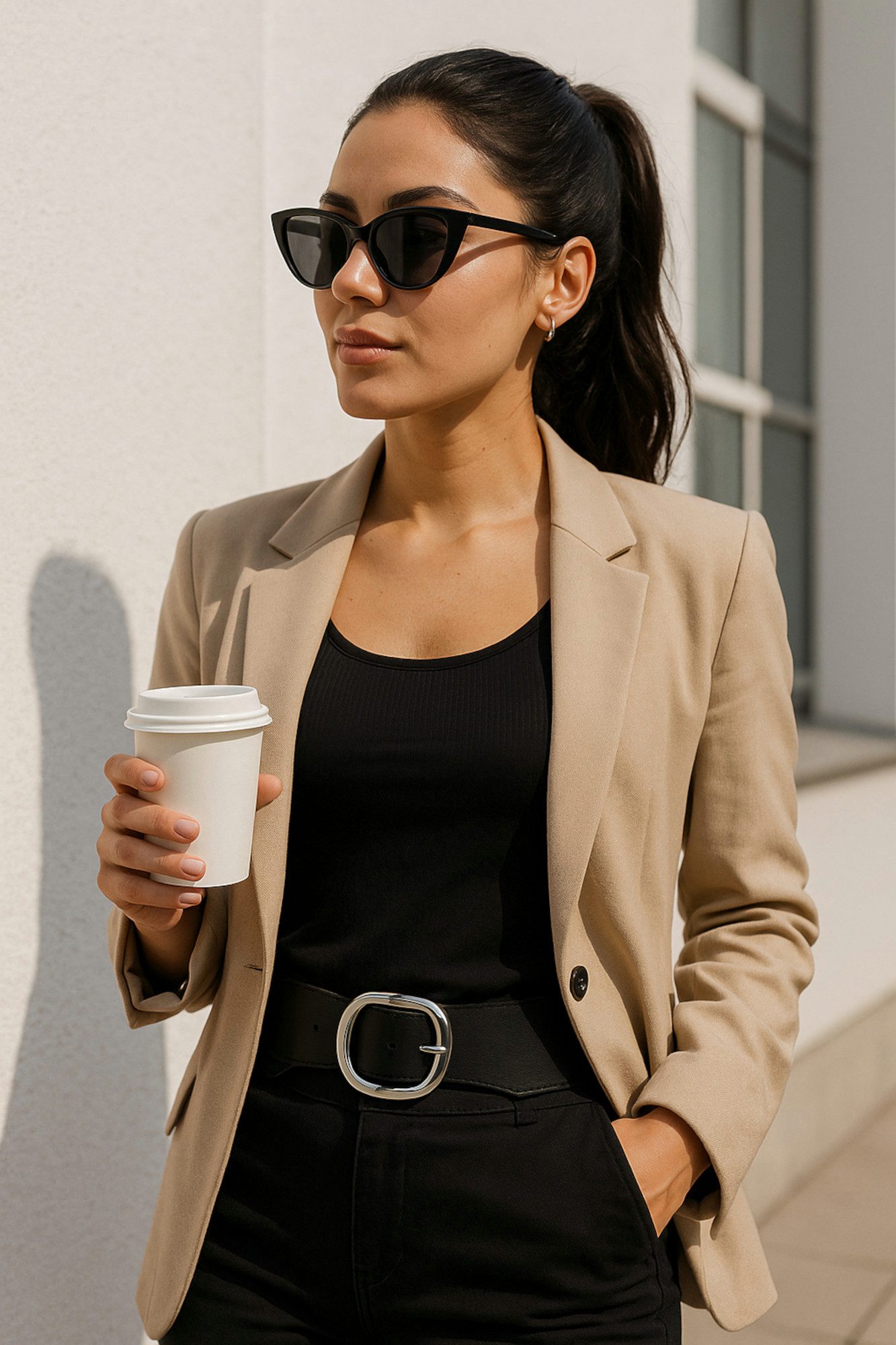 Ella Jonte Stretchgürtel schwarz silberfarbene Schnalle Taillengürtel 70 - günstig online kaufen