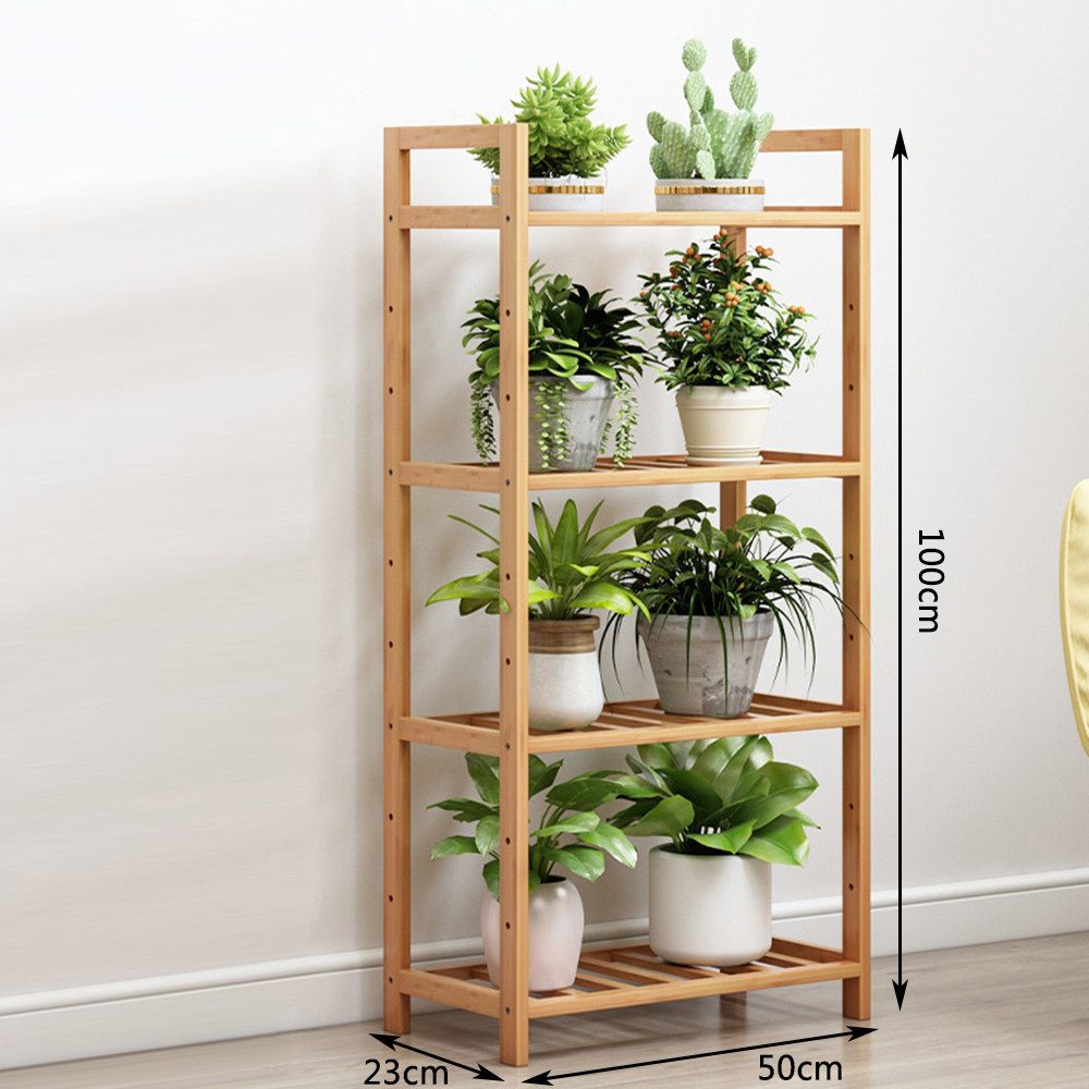 CHZIMADE Standregal Bambus-Massivholzregal, Blumenständer/Wohnzimmer, Büche günstig online kaufen