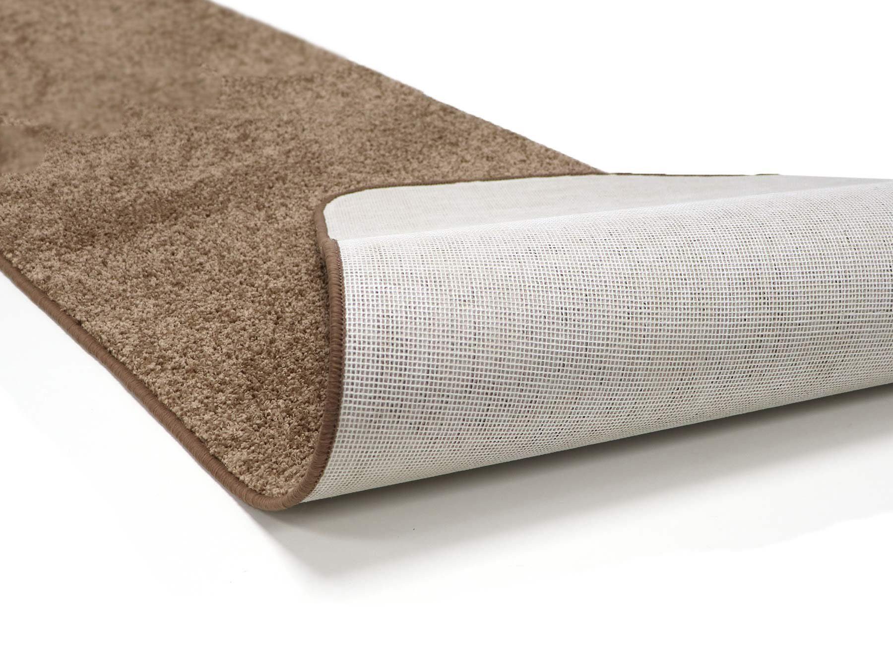 Primaflor-Ideen in Textil Läufer Teppich MUMBAI, rechteckig, Höhe: 13 mm, Teppich-Läufer, weicher Kurzflor, Uni-Farben