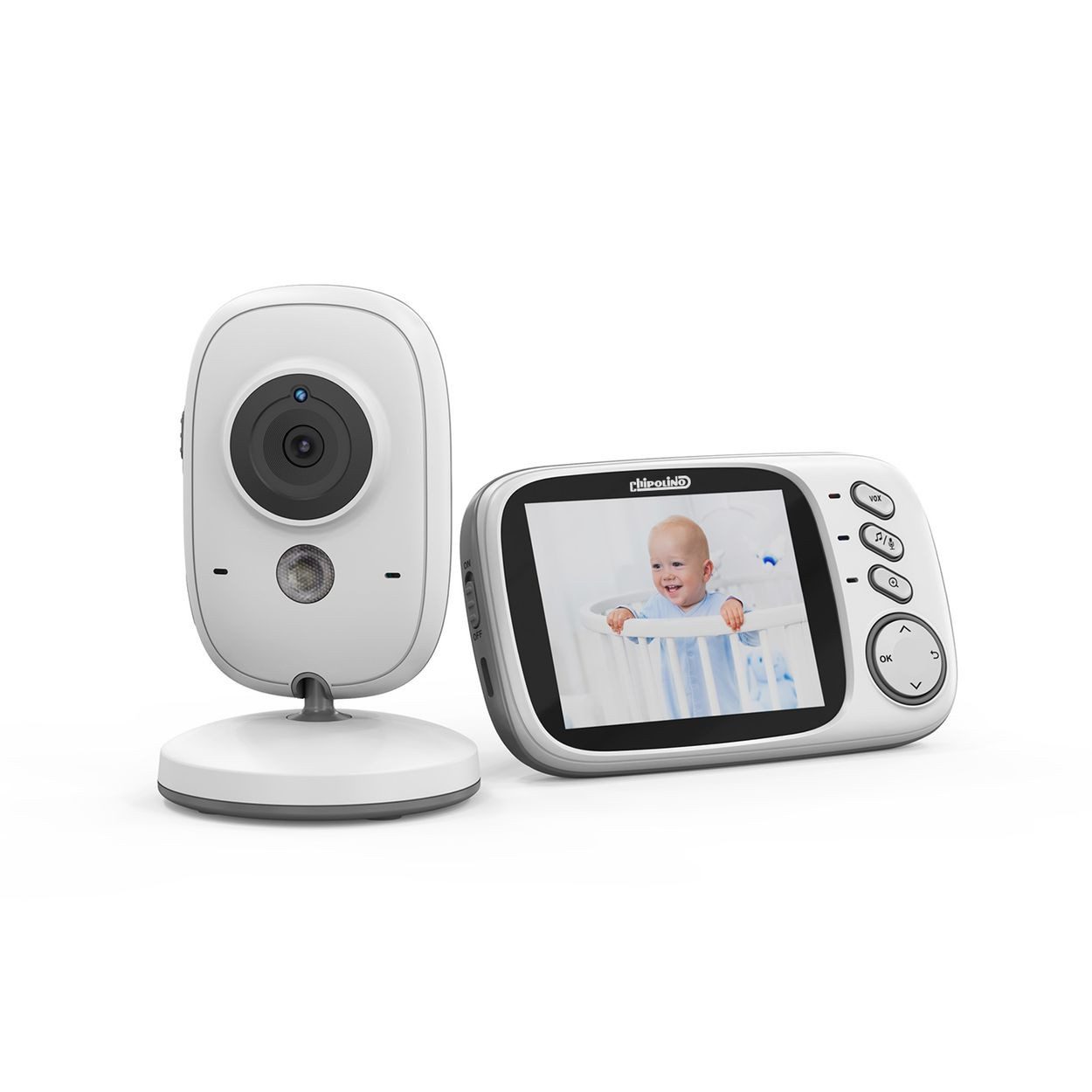 Chipolino Video-Babyphone Babyphone Polaris+ Kamera 3,2", IPS LCD Display Temperatursensor Alarm