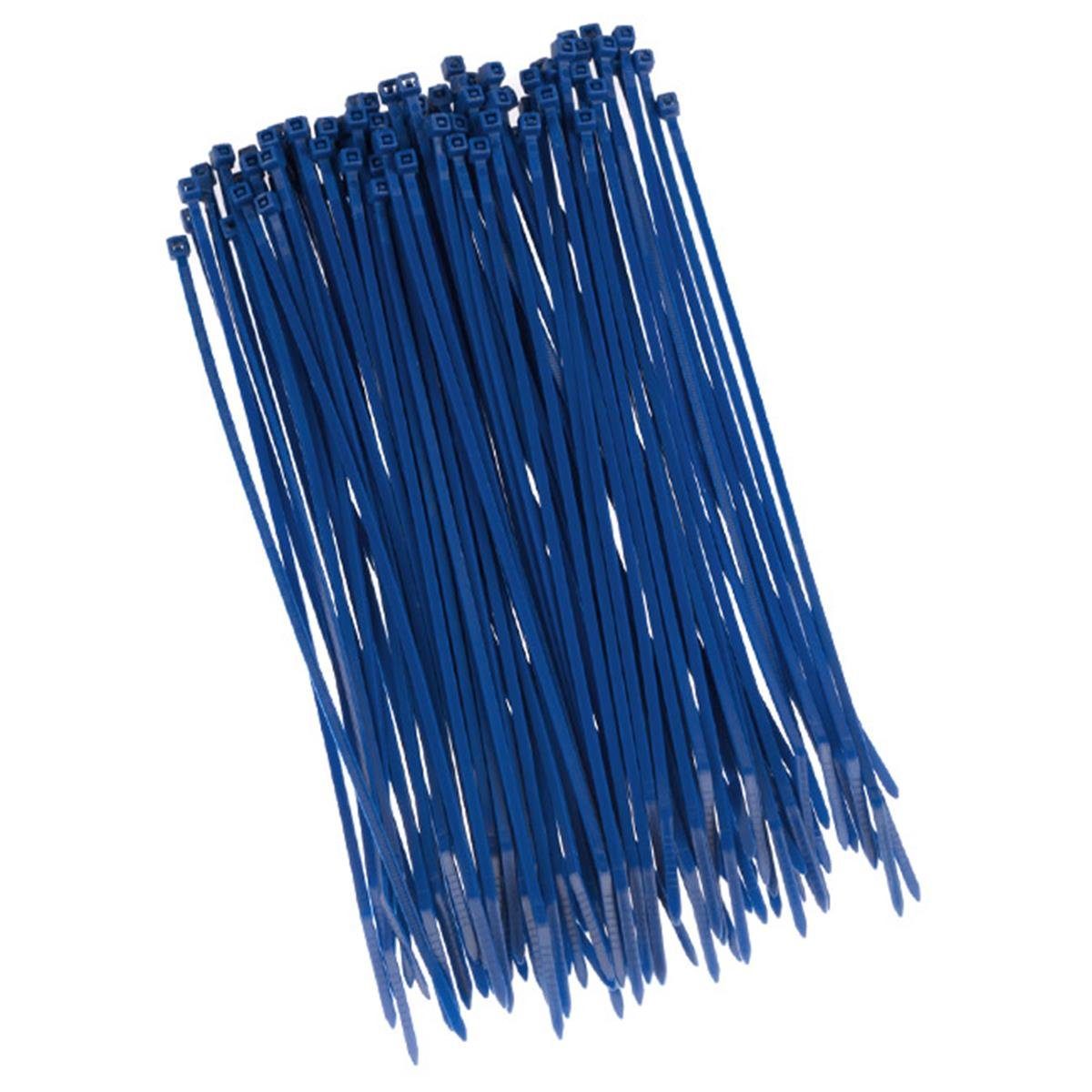 HaGa Kabelbinder 100 Stück Kabelbinder 200mm x 2,5mm in blau (100-St)